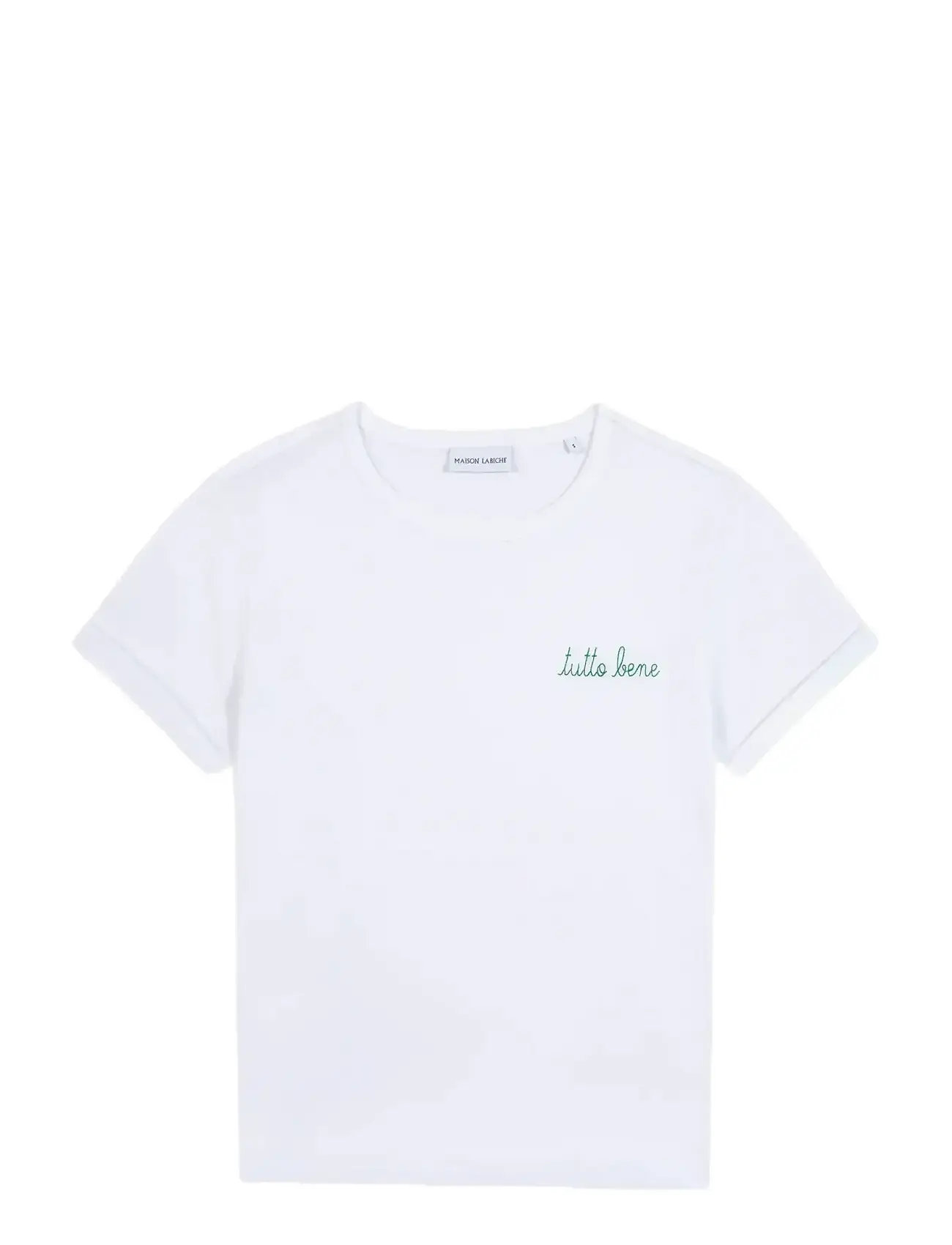 Maison Labiche Poitou Tutto Bene / Gots, XS, White, T-Shirts & Toppe > Kortærmede, Dame