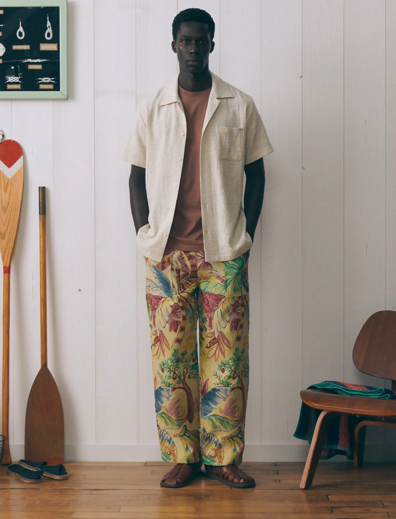 Maison Labiche Germain Flower, M, Cream, Skjorter > Afslappet Shirts, Herre