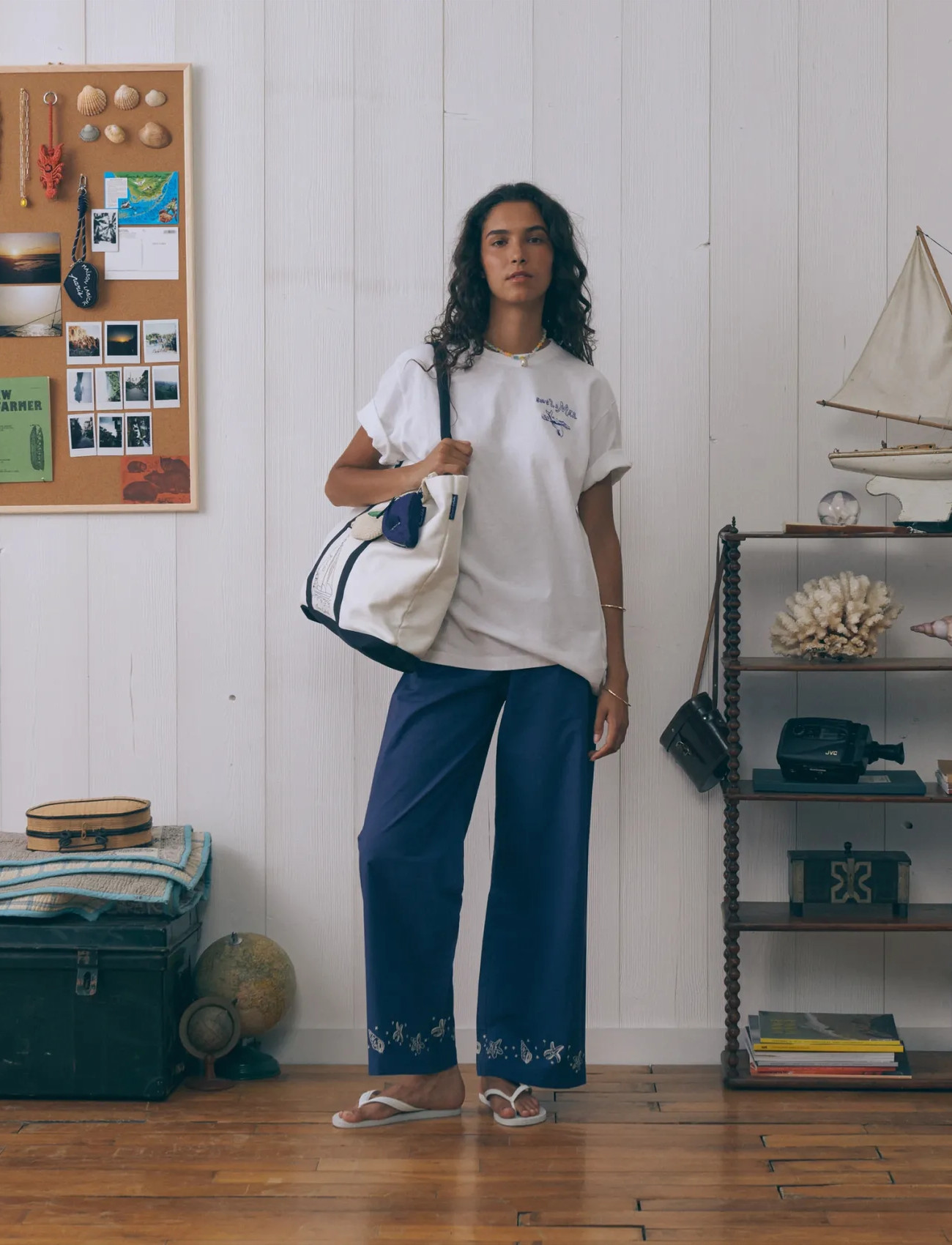 Maison Labiche Bainville Under The Sea/Gots, M, White, T-Shirts & Toppe > Kortærmede, Dame