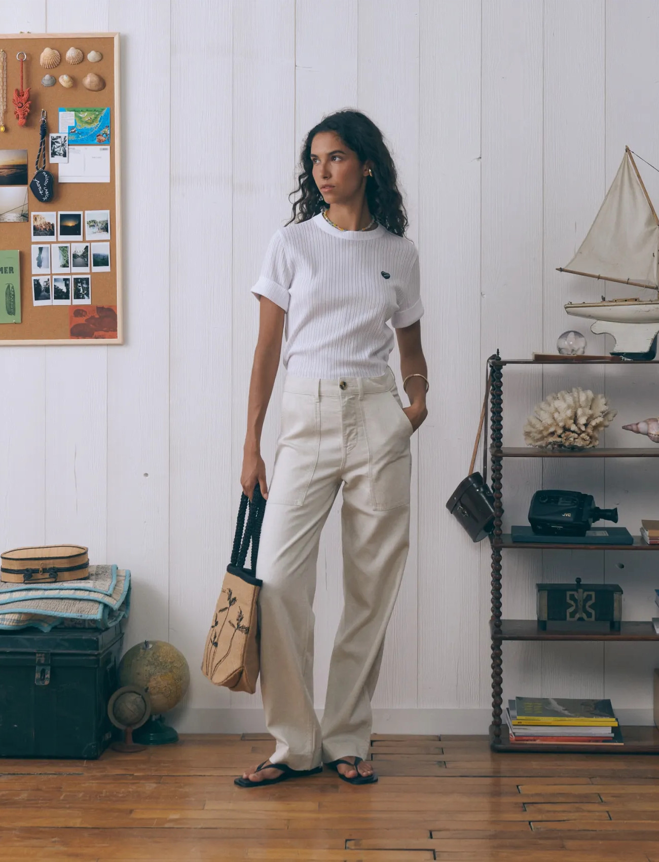 Maison Labiche Chevreuil Nb, S, Cream, Bukser > Cargo-Bukser, Dame