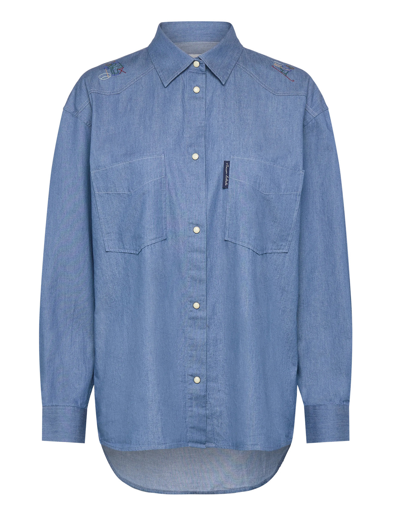 Maison Labiche Monselet Mountain Journey, L, Blue, Skjorter > Langærmede, Dame