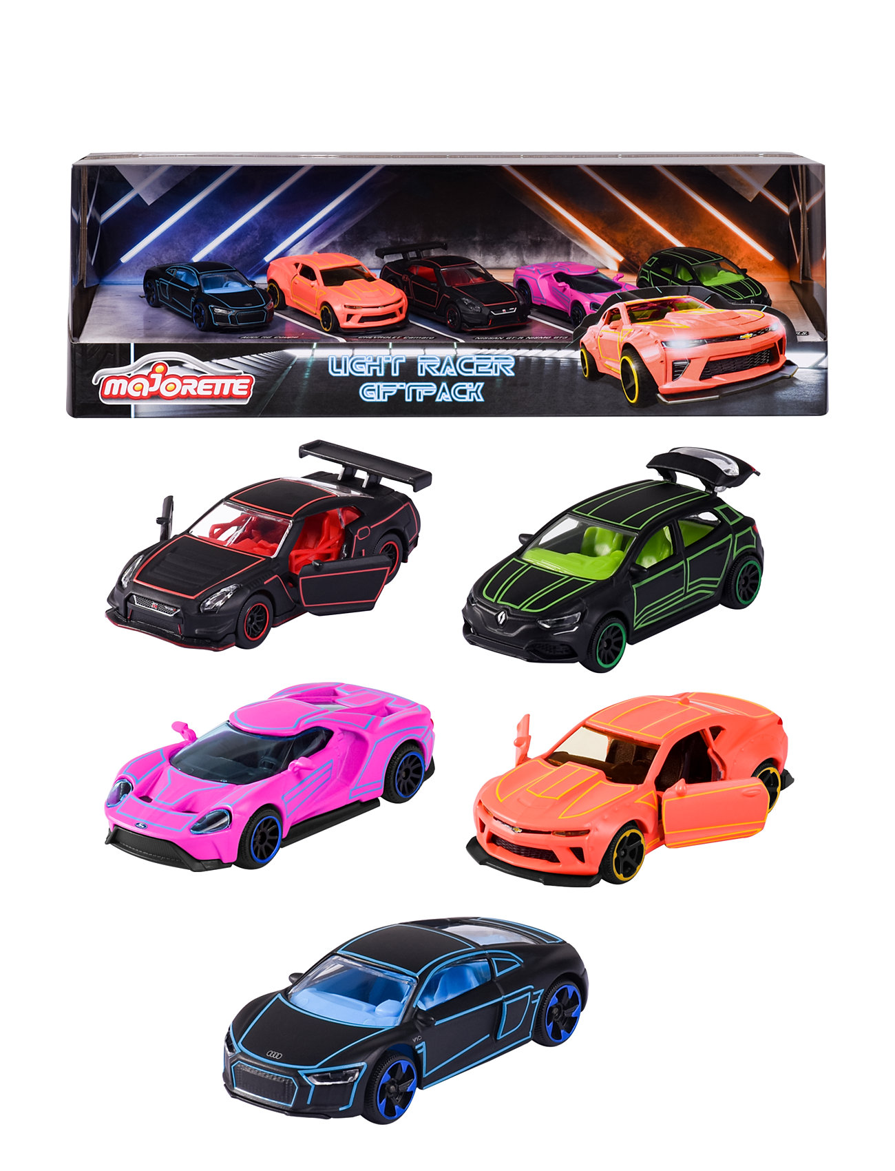 Light Racer 5 Pieces Giftpack Toys Toy Cars & Vehicles Toy Cars Multi/patterned Majorette
