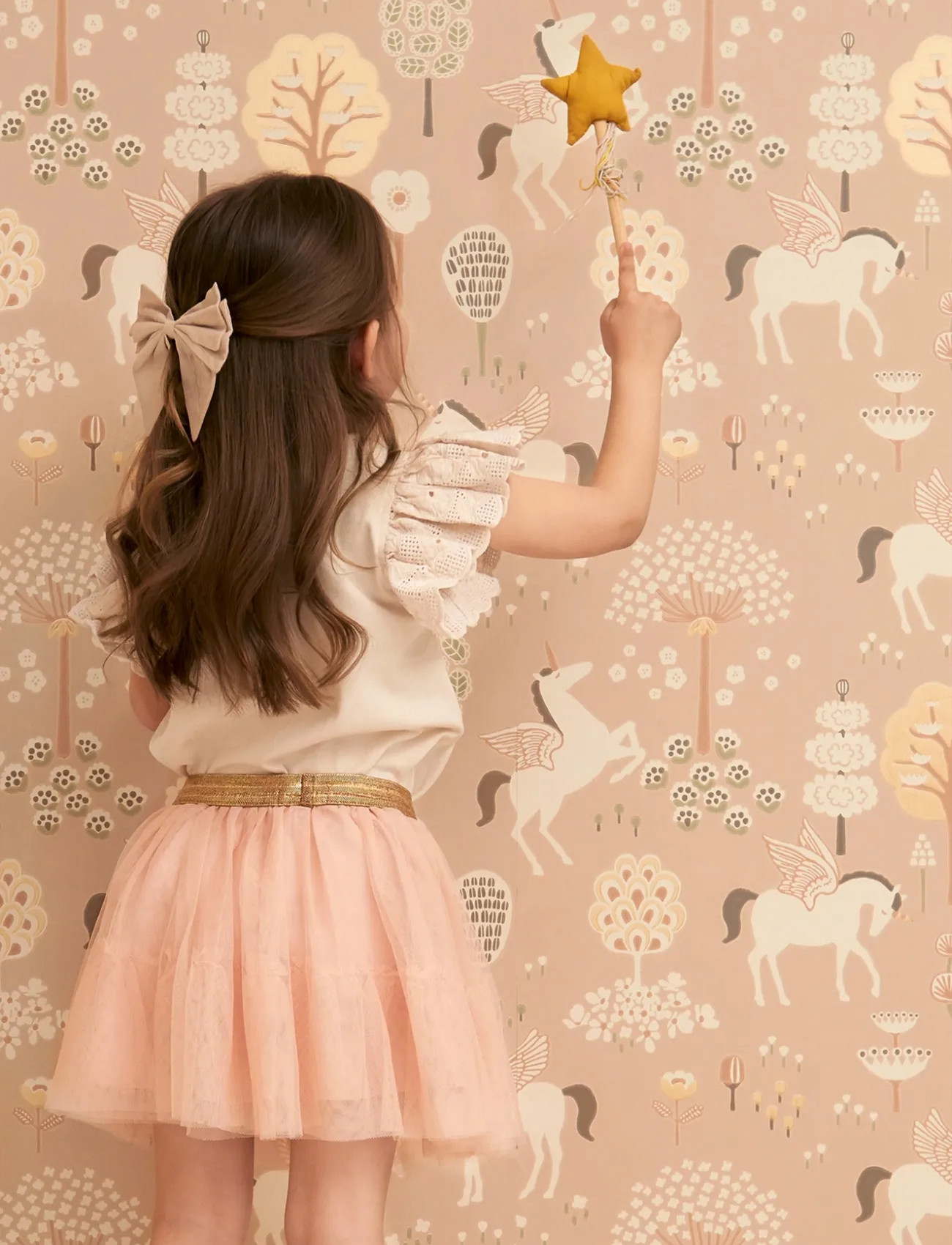 Majvillan Wallpaper True Unicorns Old Pink, 1005X 53 cm, Pink, Kids Decor > Wallpapers, Børn