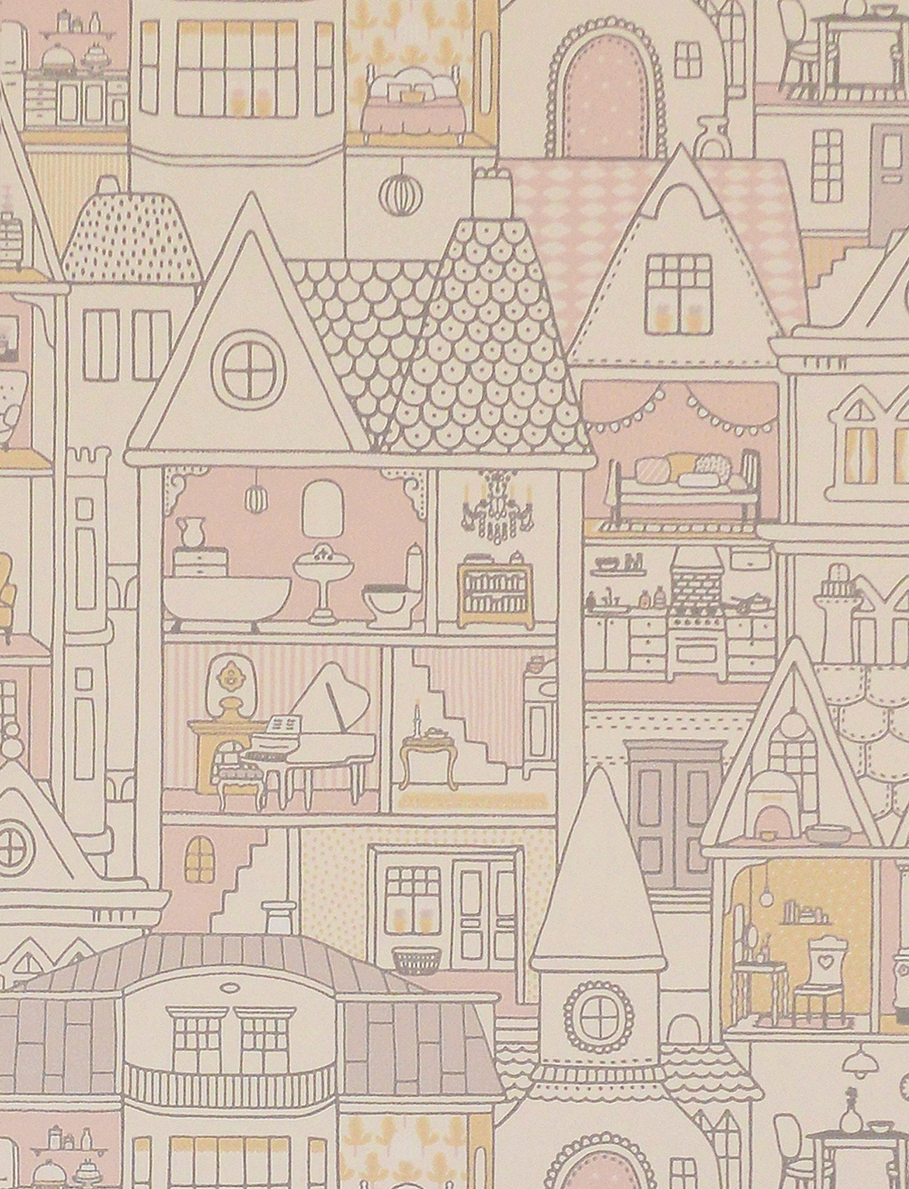 Majvillan Wallpaper Dollhouse Wool White Vit