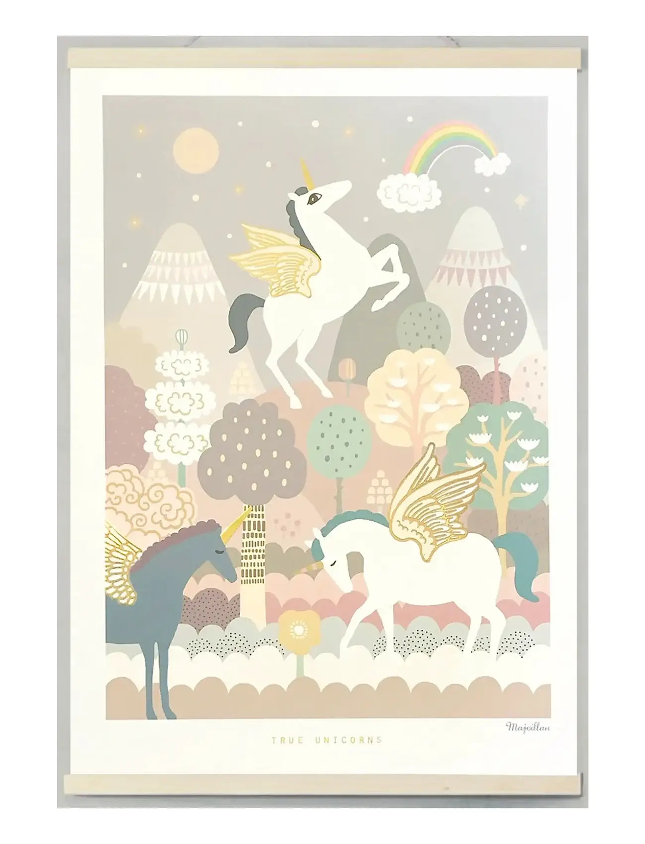Majvillan Poster True Unicorns, 50X70, Multi/patterned, Plakater Og Rammer > Plakater, Børn
