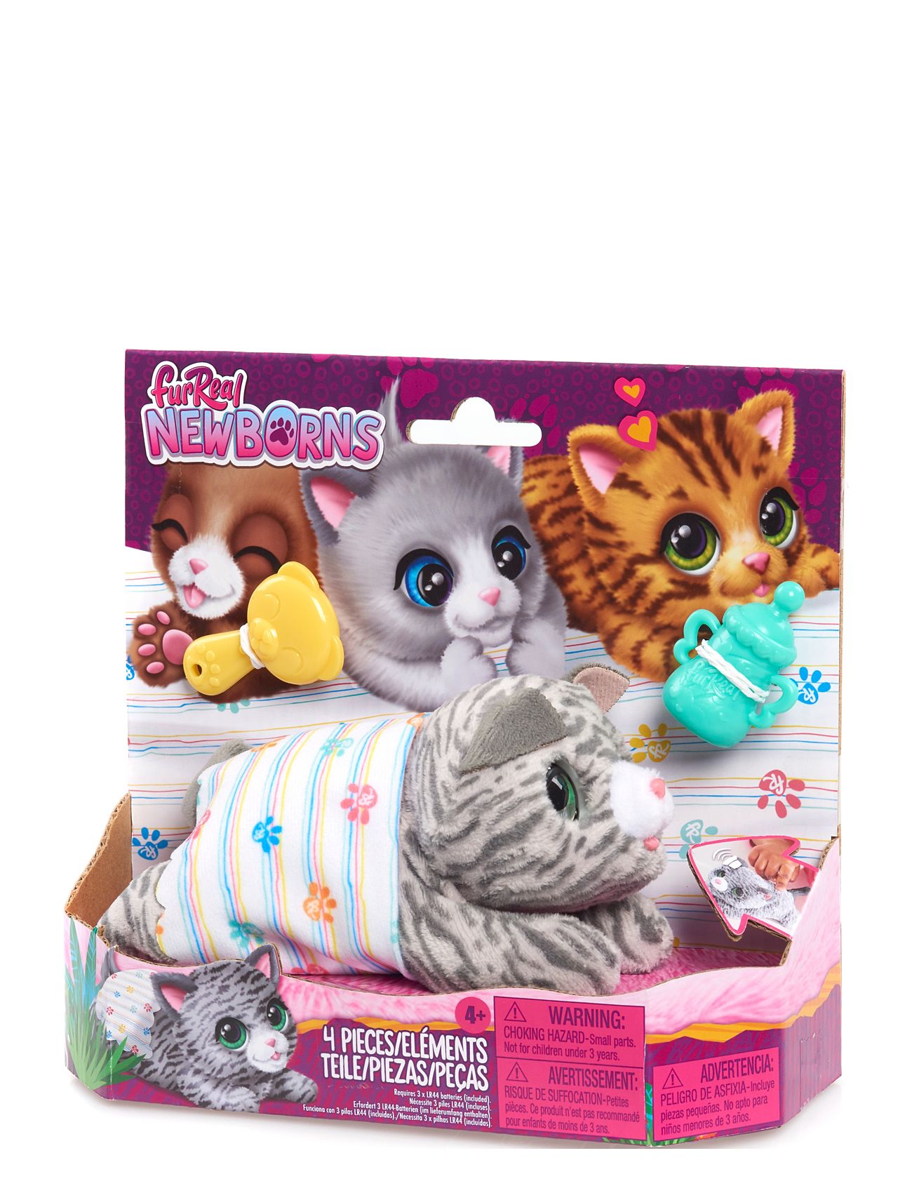 Furreal Newborns 15 Cm - Kitty Toys Interactive Animals & Robots Interactive Animals Grey FurReal