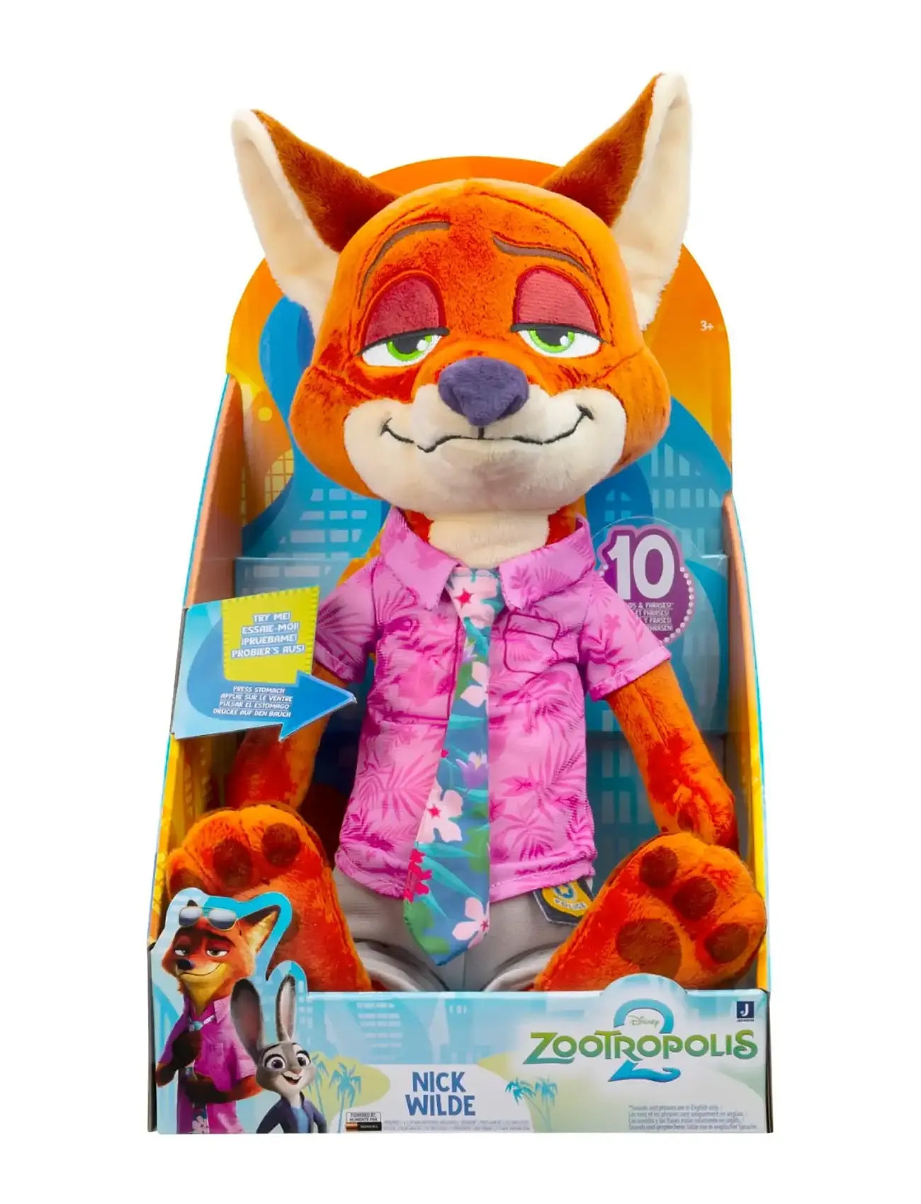 MAKI Zootropolis Feature Plush 35 cm - Nick Wilde, One Size, Orange, Soft Legetøj > Stuffed Animals, Børn