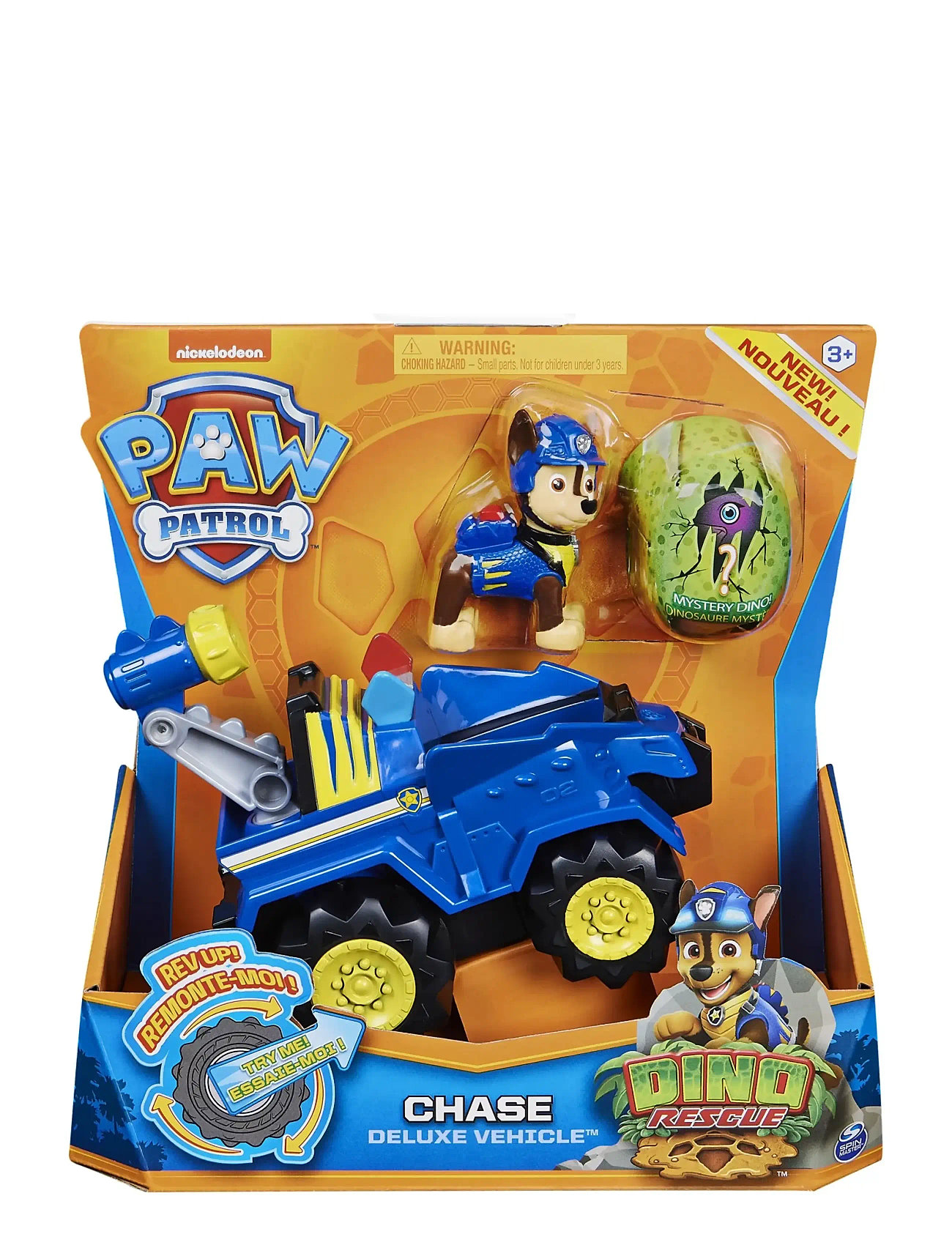 Paw Patrol Paw Patrol Dino Deluxe Vehicles Chase, One Size, Blue, Legesæt Og Actionfigurer > Film- Og Eventyrfigurer, Børn