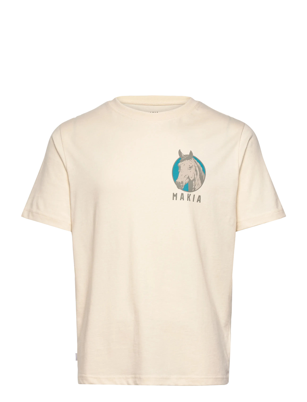 Makia Finskt T-Shirt, L, Cream, T-Shirts > Kortærmede, Herre