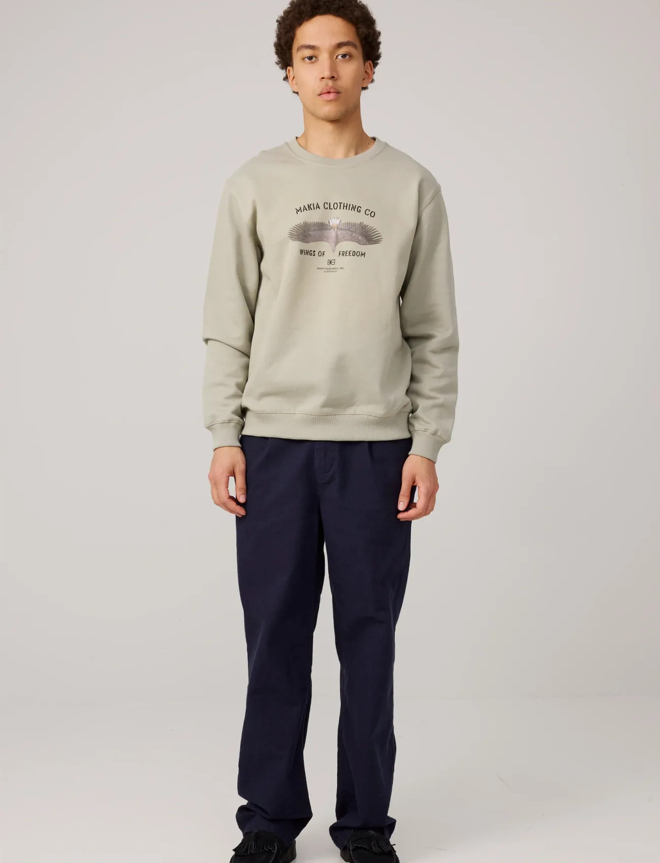 Makia Eagle Sweatshirt, XXL, Khaki green, Sweatshirts & Hættetrøjer > Sweatshirts, Herre