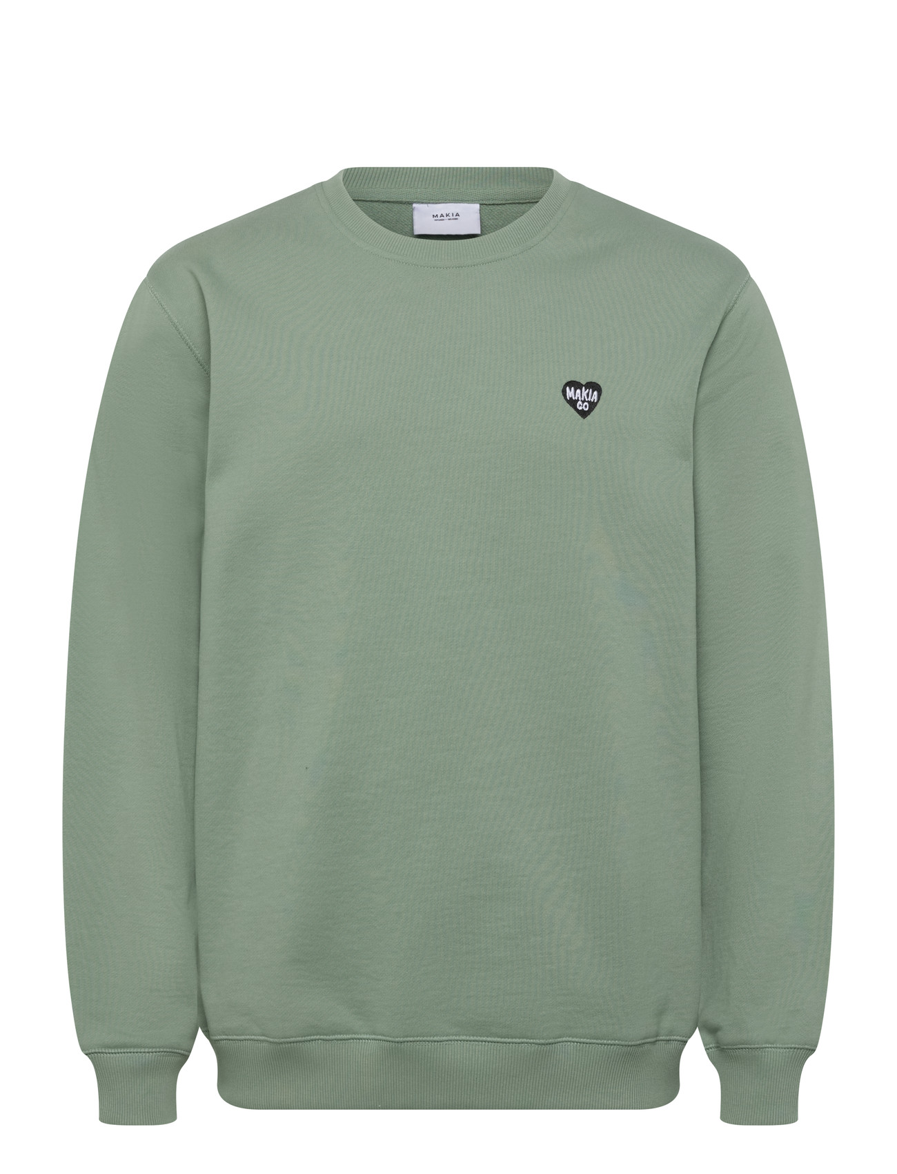 Makia Heart Sweatshirt, L, Khaki green, Sweatshirts & Hættetrøjer > Sweatshirts, Herre