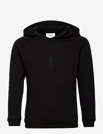 Folke Hooded Sweatshirt - sportiska stila džemperi un džemperi ar kapuci - black