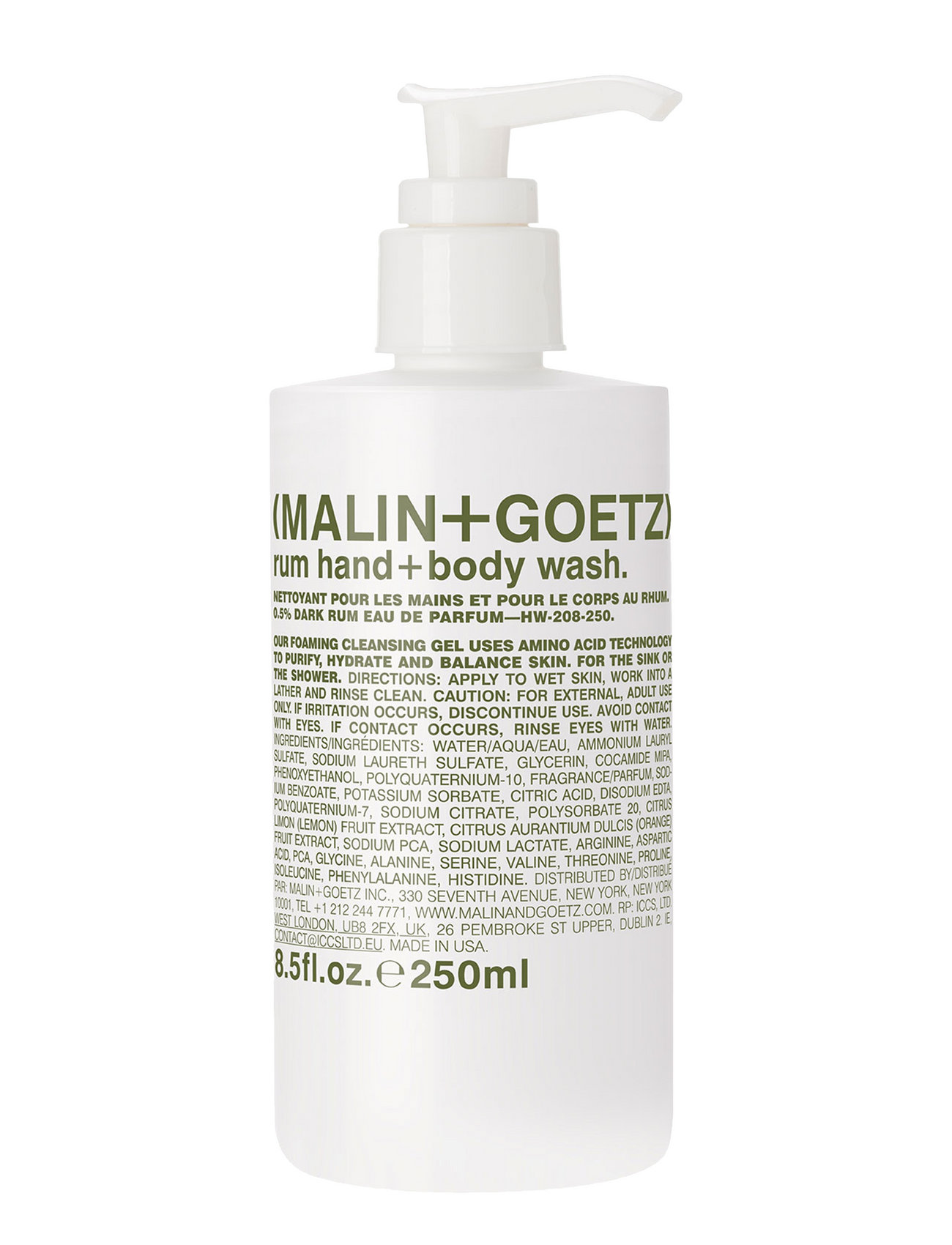 Rum Hand + Body Wash Shower Gel Badesæbe Nude Malin+Goetz