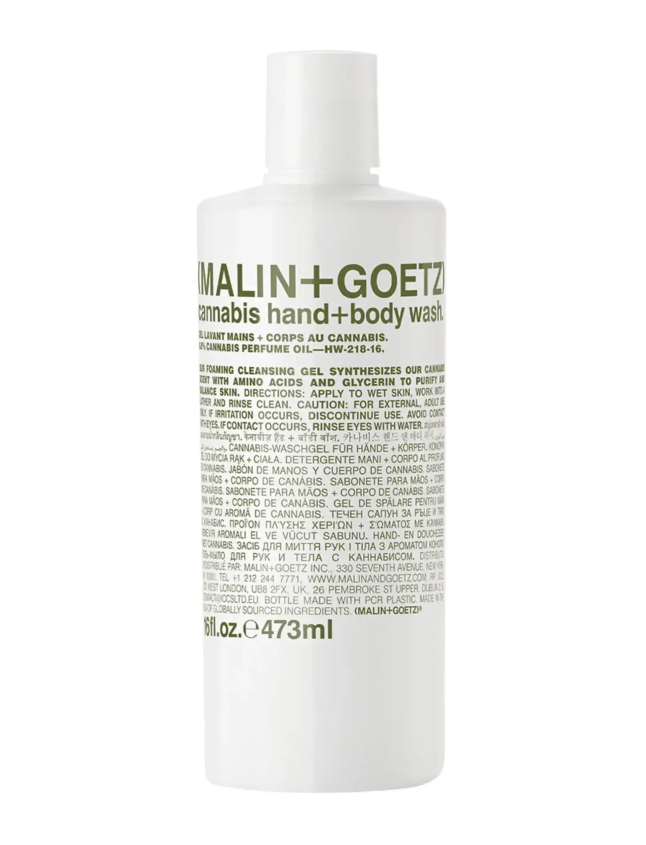 Malin+Goetz Cannabis Hand + Body Wash, 473 ml, Nude, Krop > Bad Og Brusebad, Dame