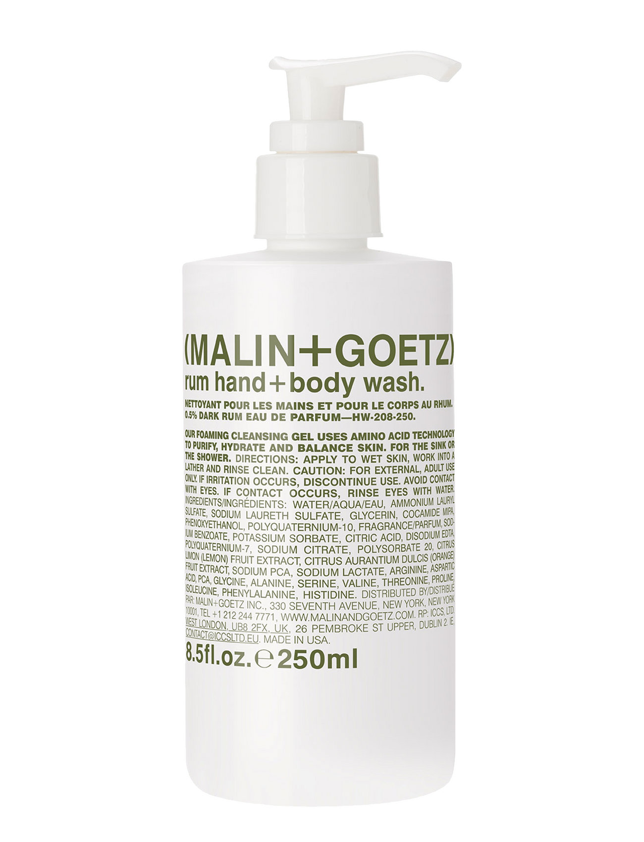 Malin+Goetz Rum Hand + Body Wash - Nude - 250ML