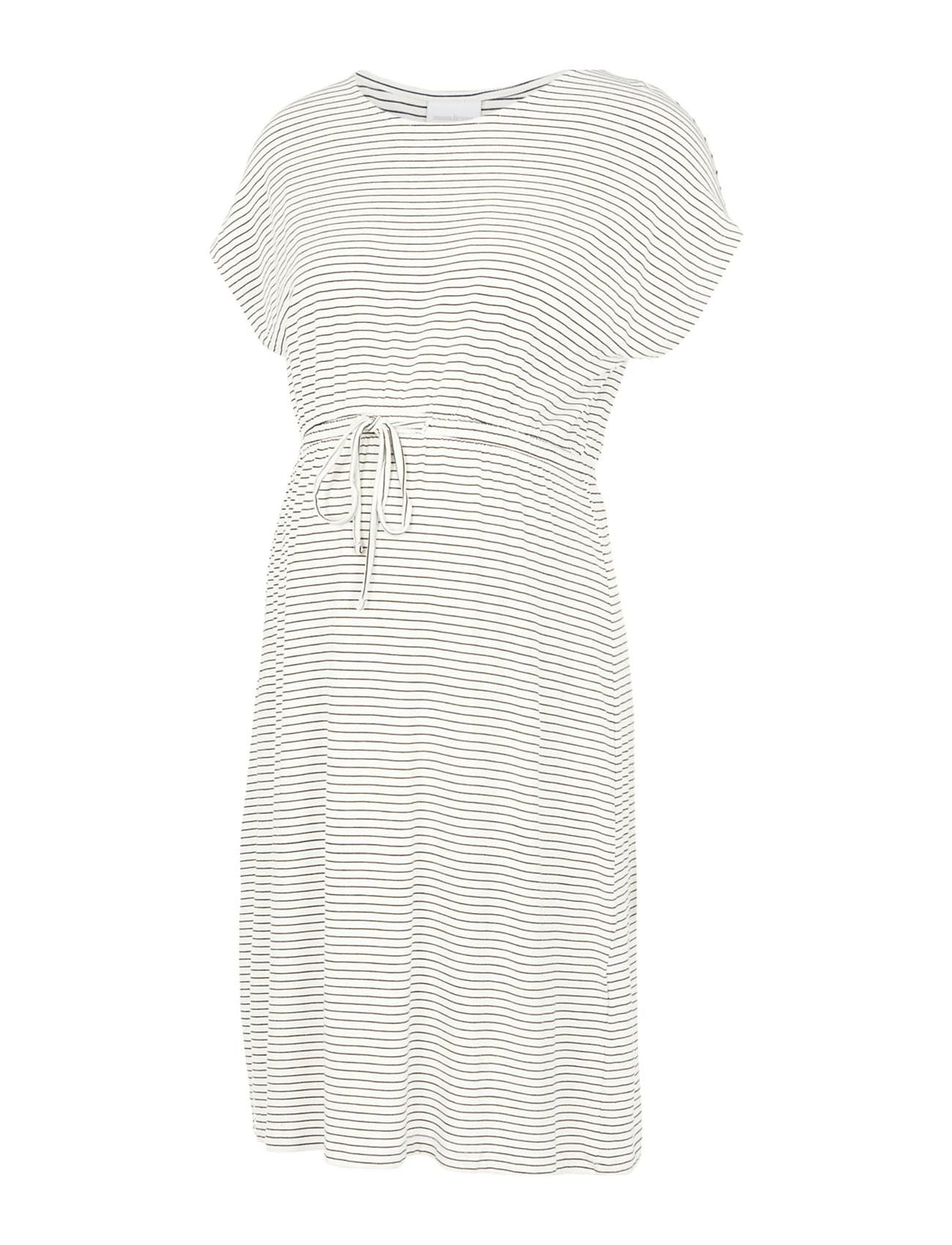 Mlalison Y/D Ss Jersey Abk Dress Knælang Kjole White Mamalicious