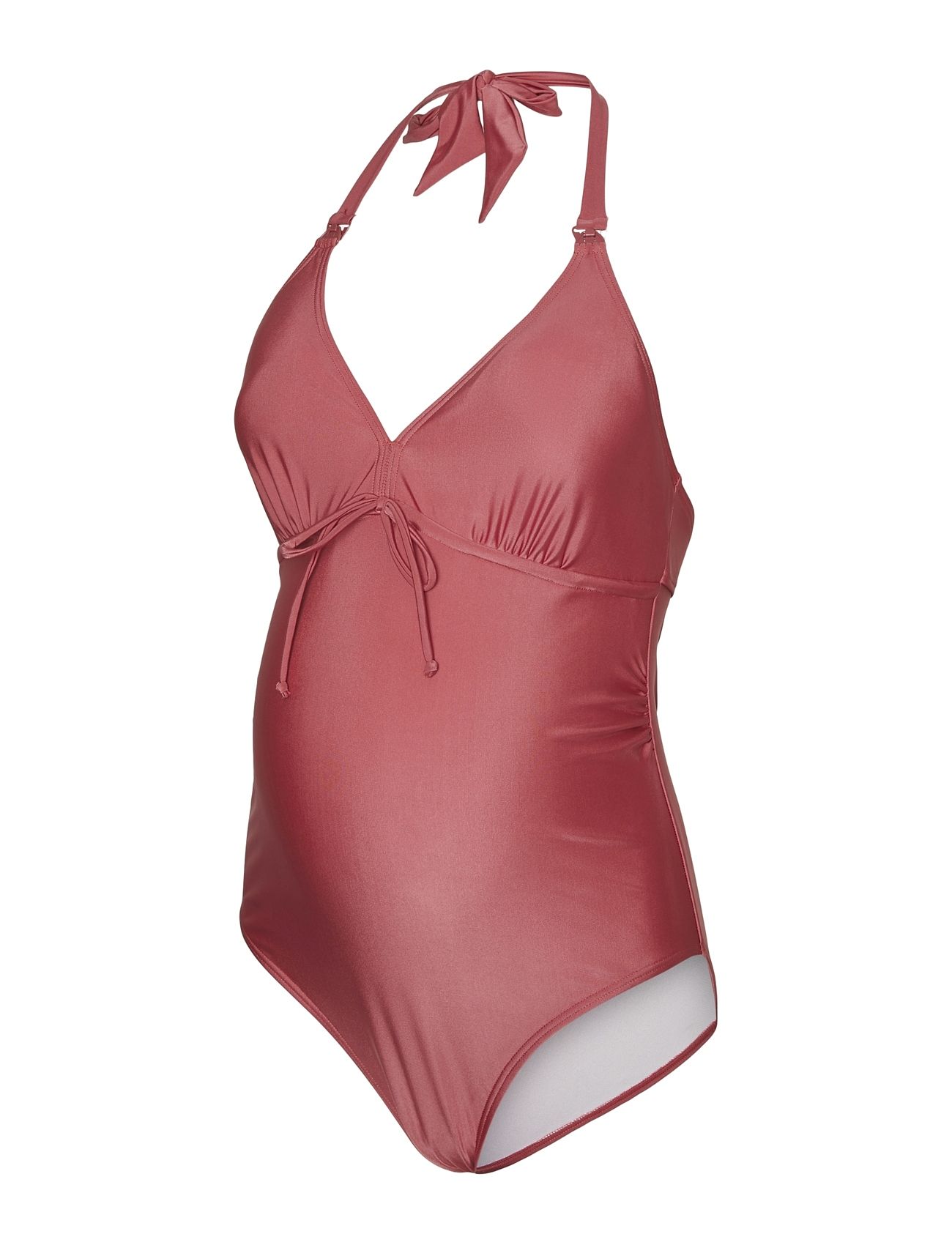 Mlmolly Halter Padded Swimsuit 2F Uv A. Badedragt Badetøj Pink Mamalicious