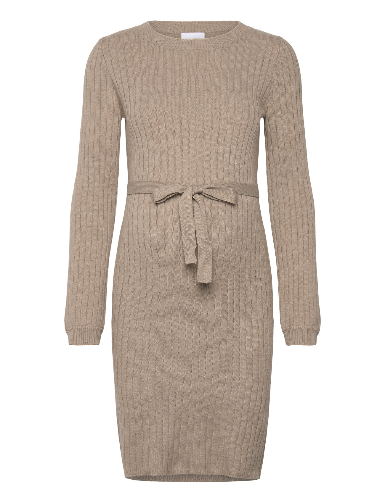 Mlrita L/S Knit Abk Dress Beige Mamalicious