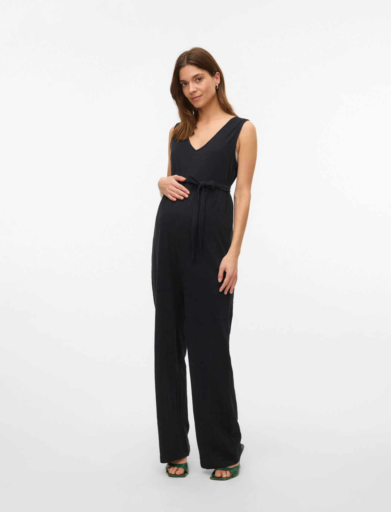 Mamalicious mlivy Sl Jrs V-Neck Jumpsuit Noos, XS, Black > Jumpsuits, Børn