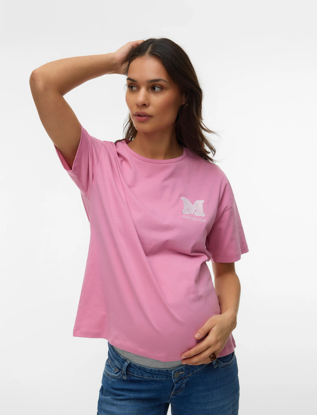 Mamalicious mlferida Mama Ss Jrs Top, L, Pink, T-Shirts & Toppe > Kortærmede, Dame