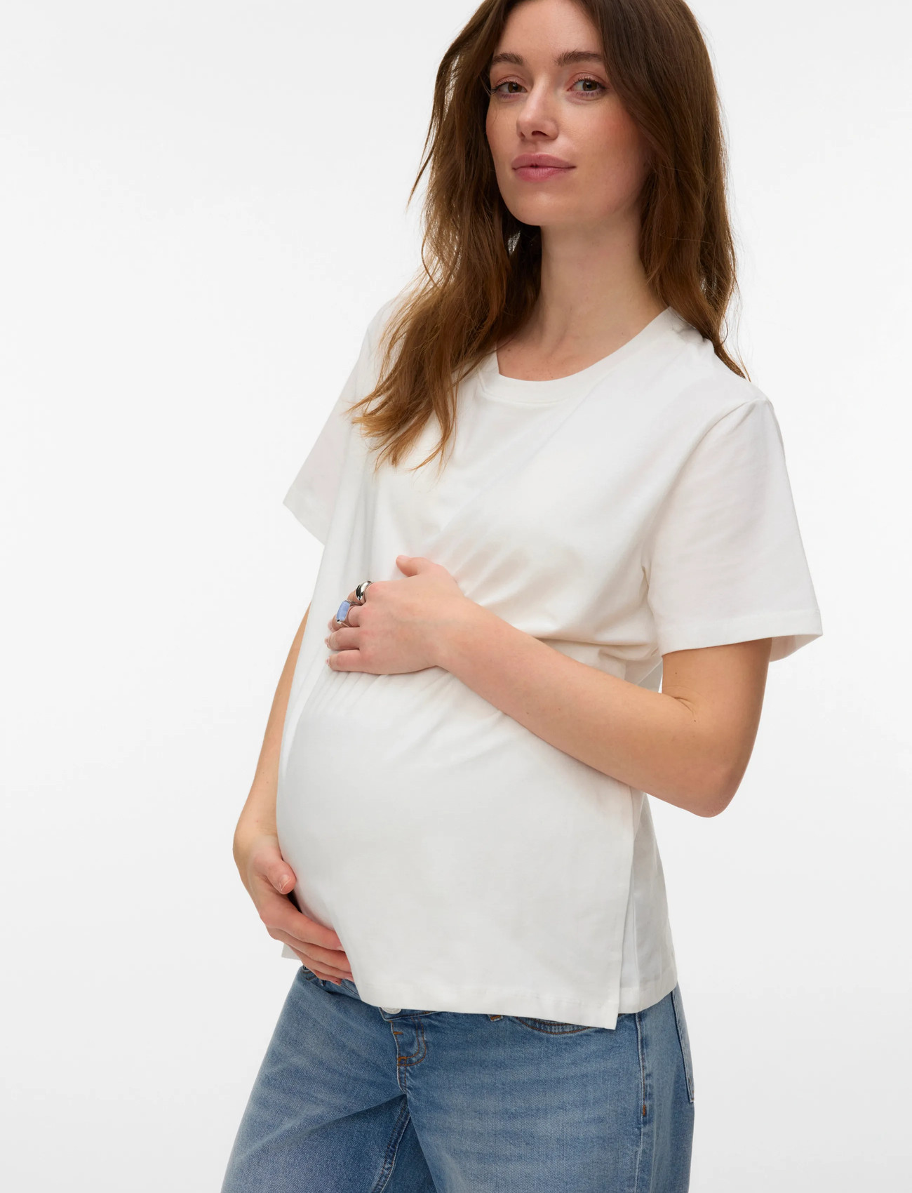 Mamalicious mlhannah June Ss T-Shirt 2F, XL, White, T-Shirts & Toppe > Kortærmede, Dame