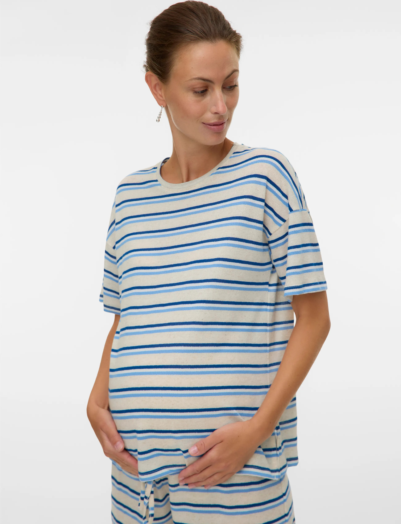 Mamalicious mlnara Vita Ss Jrs Top, XS, Cream, T-Shirts & Toppe > Kortærmede, Dame