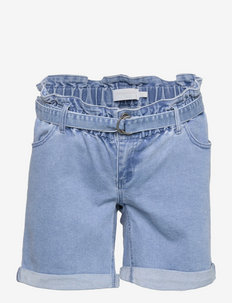 MLNEWBARKA BELTED LB DENIM SHORTS A. - korte jeansbroeken - light blue denim