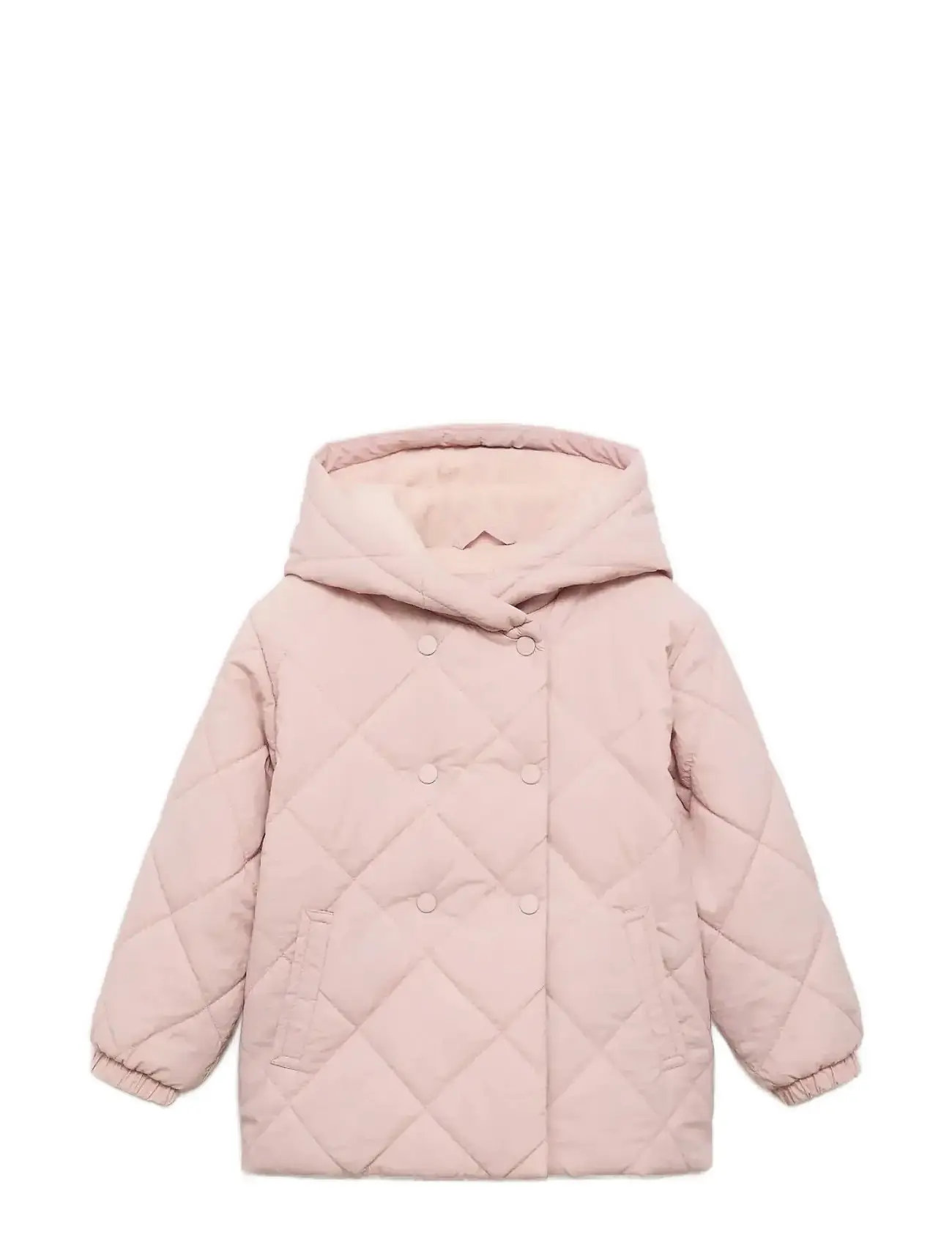 MANGO Hood Puffer Mantel Pink - 18-24M - Kinder