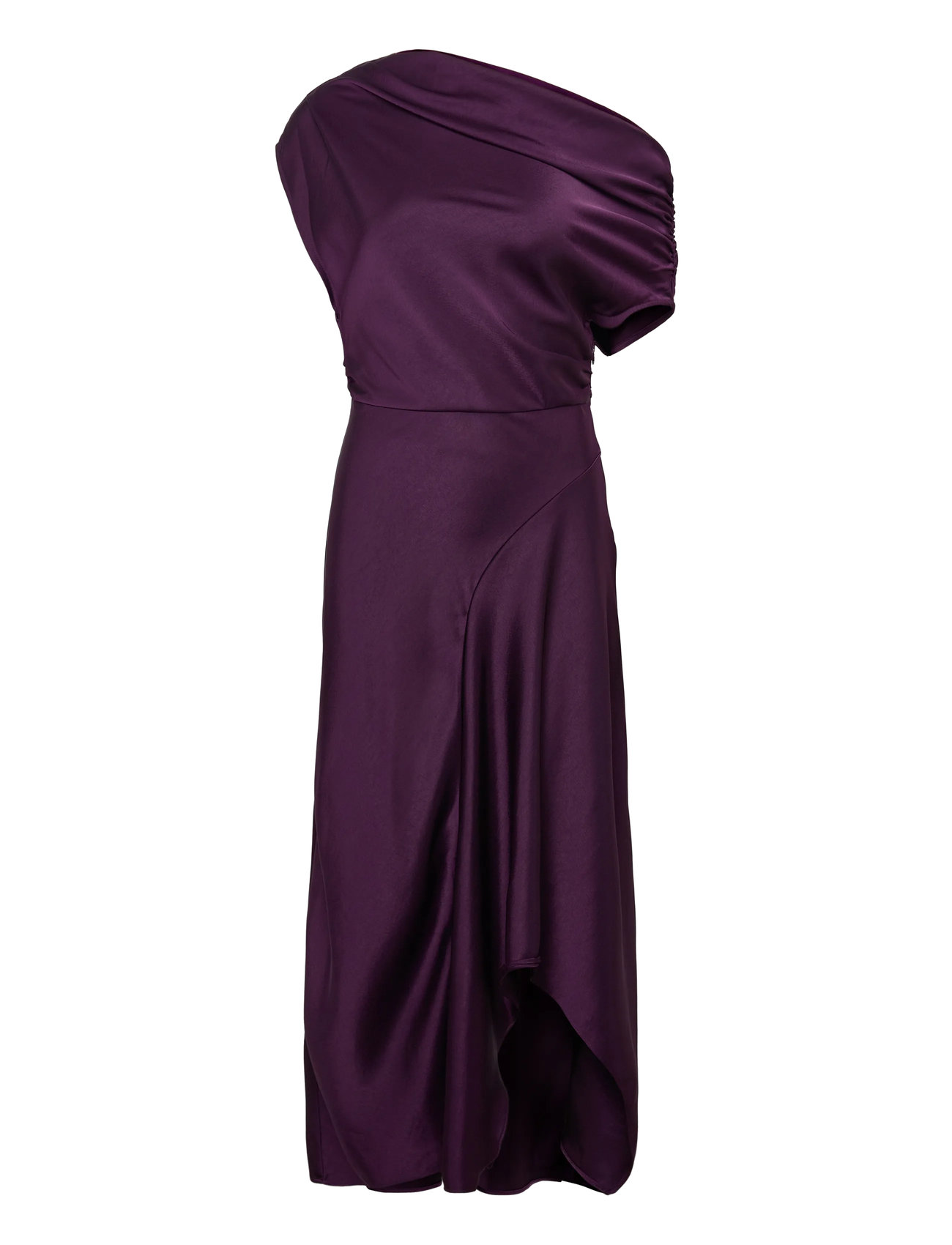 MANGO Asymmetrical Satin Kleid Lila - M - Damen