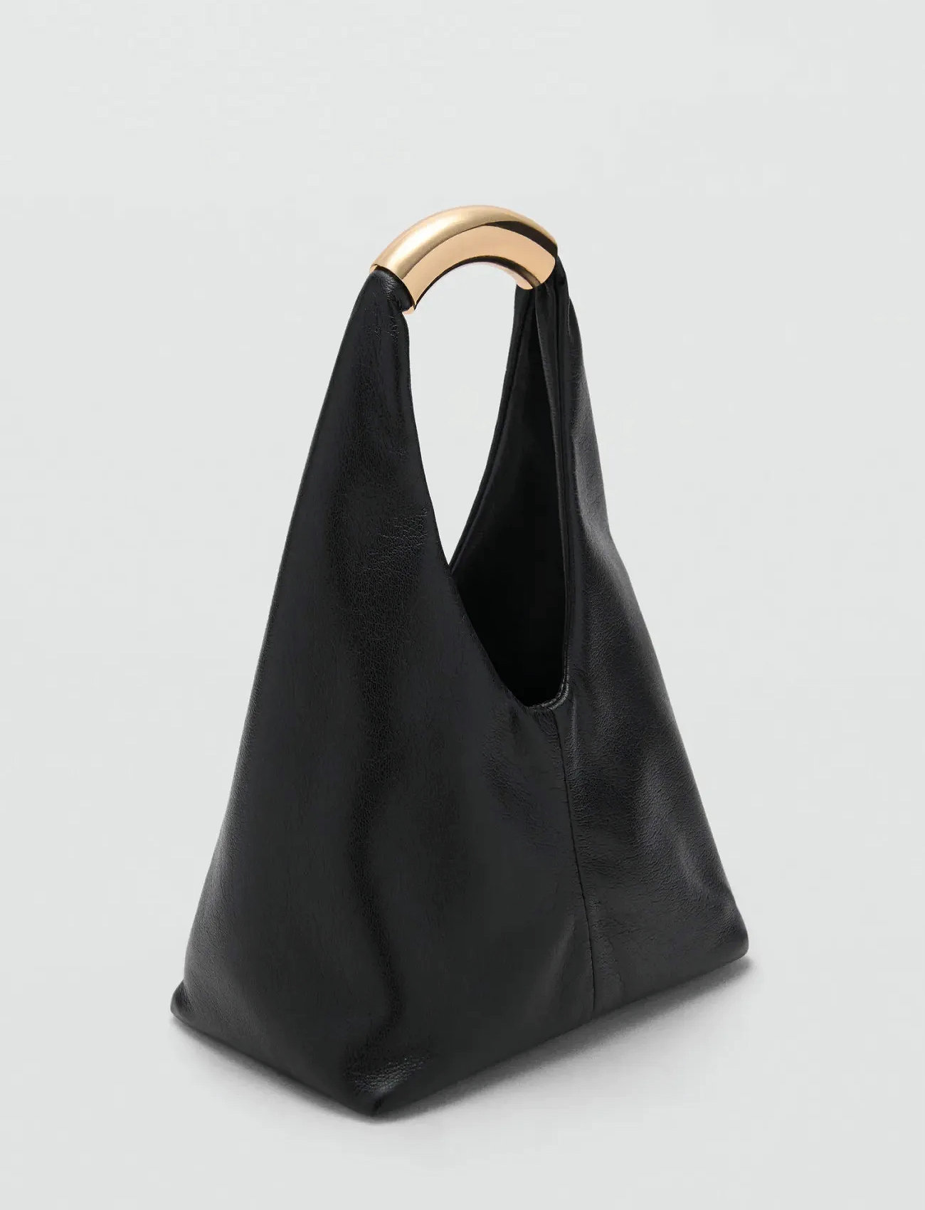 Mango Handbag With Metal Handle, One Size, Black, Tasker > Tasker Med Tophåndtag, Dame