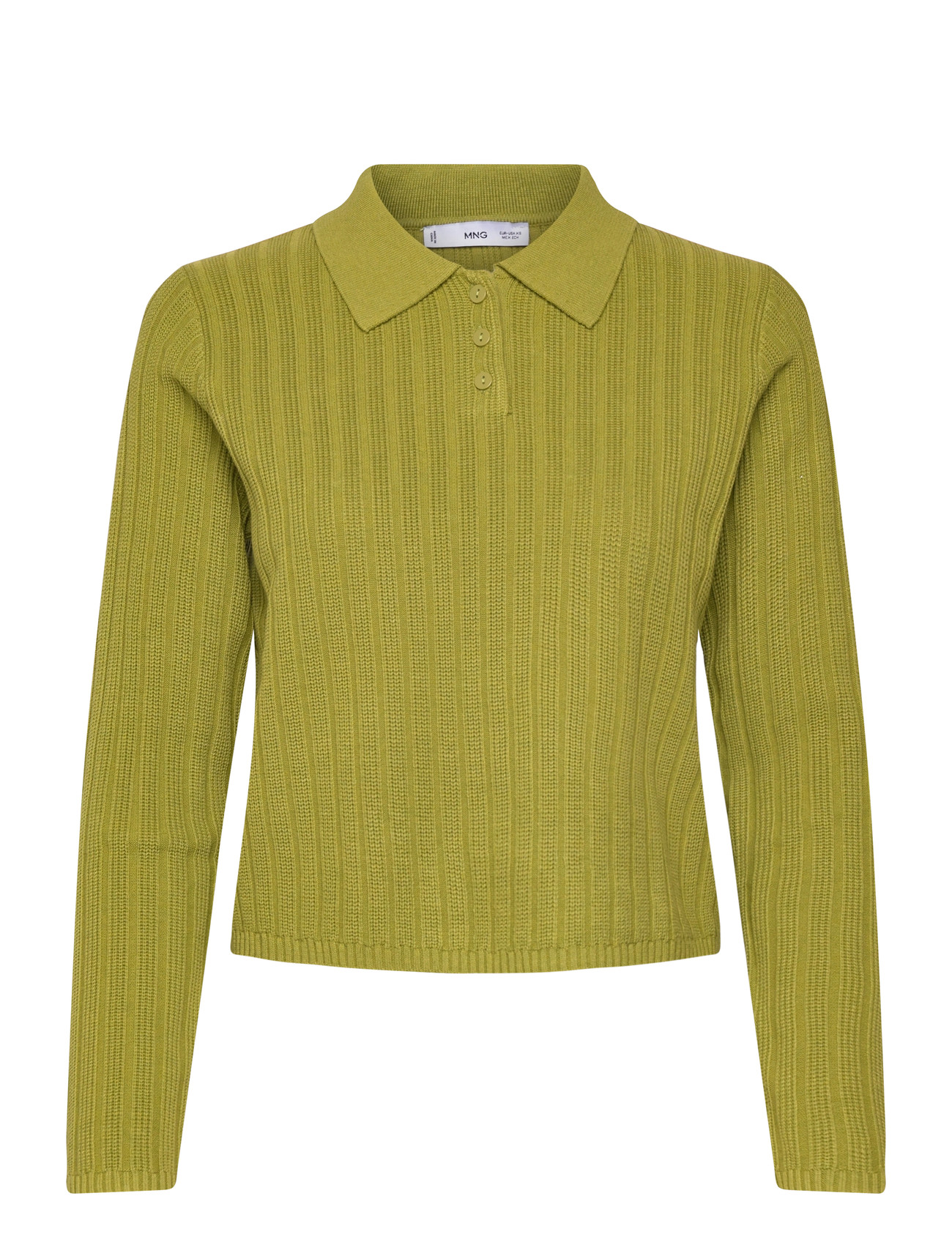 MANGO Polo-Neck Ribbed Pullover Grün - XS - Damen