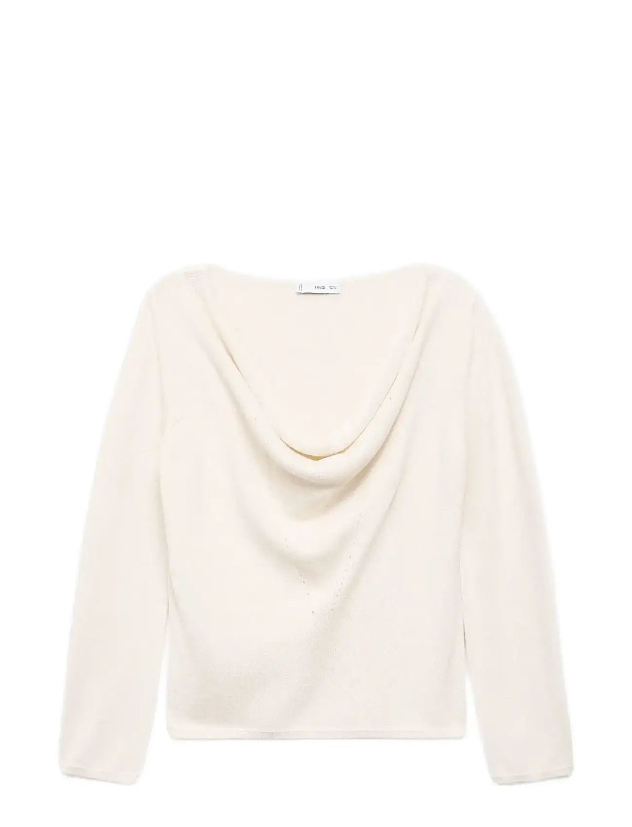 MANGO Draped-Neck Pullover Cream - M - Damen