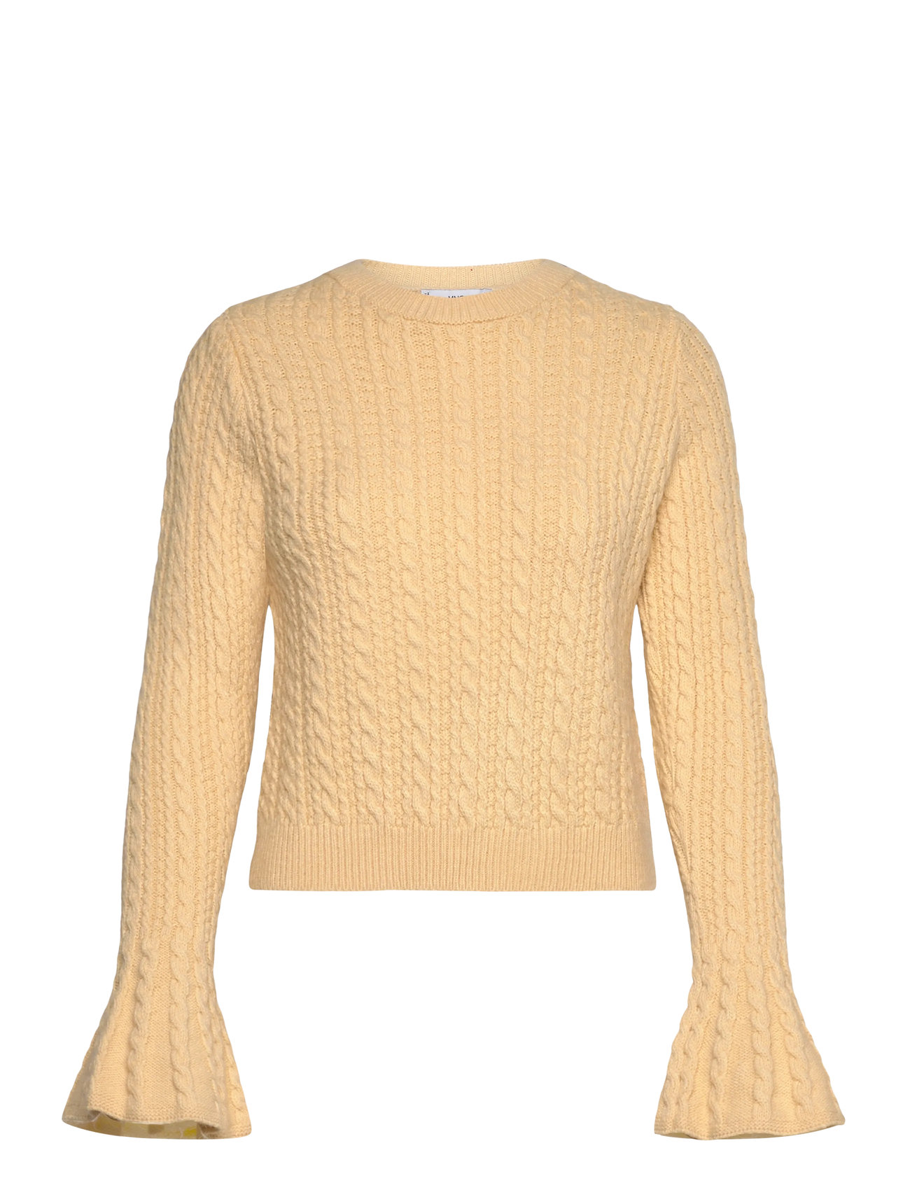 MANGO Cable-Knit Pullover With Flared Sleeves Gelb - S - Damen