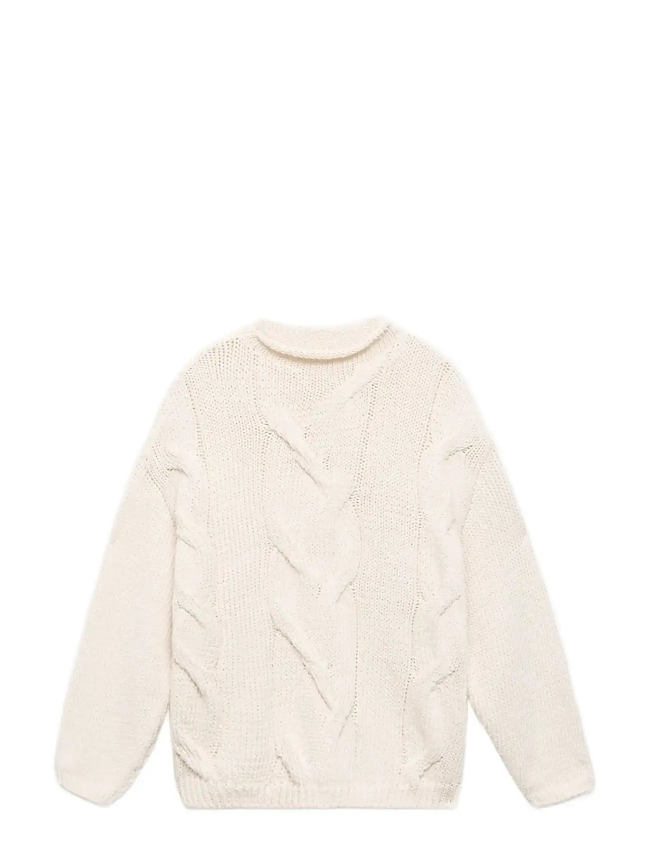 MANGO Oversized Cable-Knit Pullover Cream - S - Damen