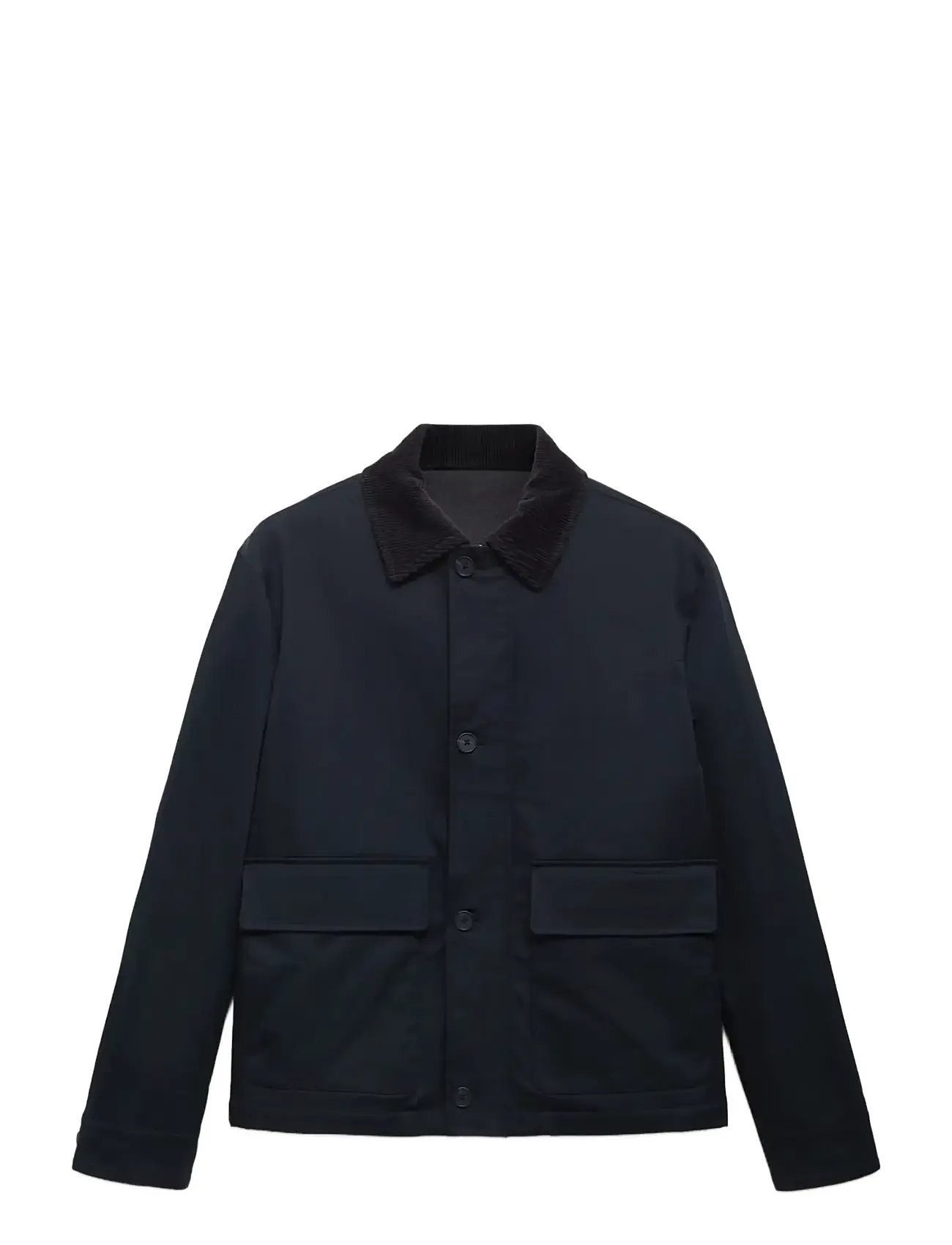 MANGO Water-Repellent Jacke With Kordsamt Collar Navy - XXL - Herren