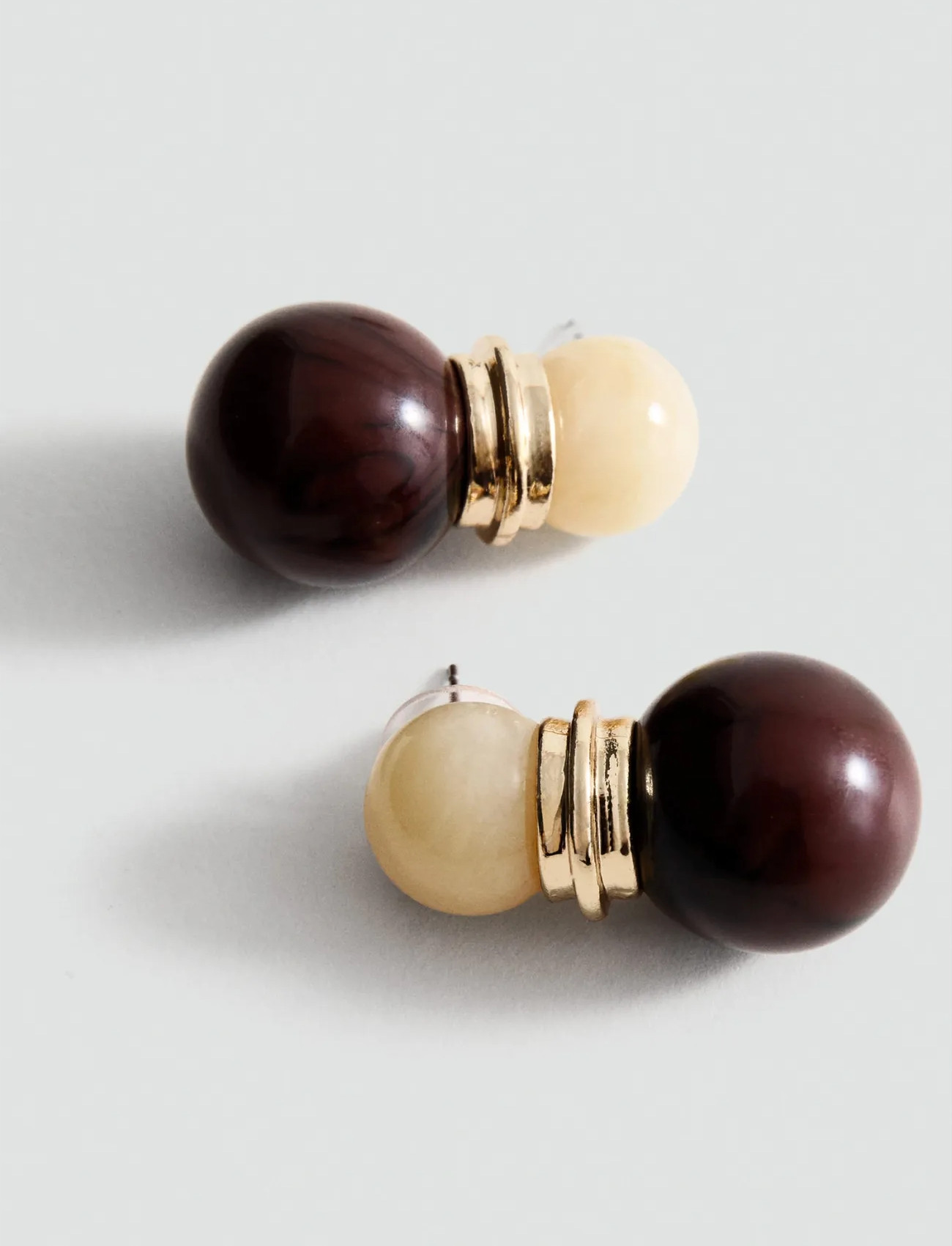 Mango Combined Bead Earrings, One Size, Gold, Øreringe > Ørestikker, Dame