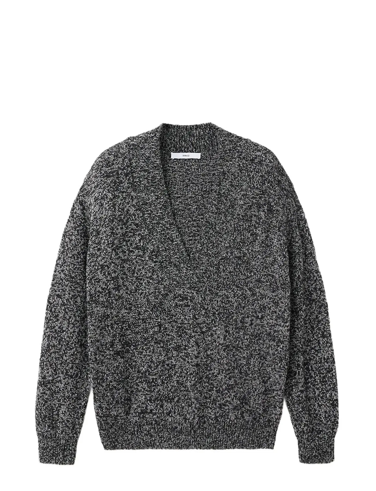 MANGO Speckled V-Ausschnitt Pullover Patterned - M - Damen