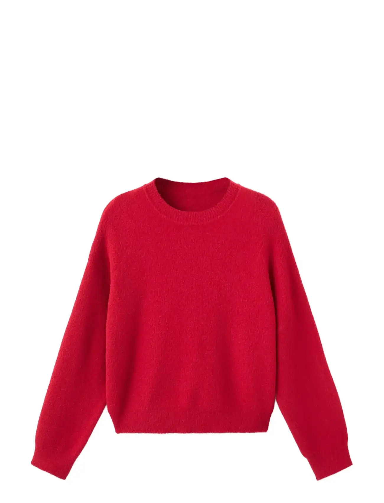 MANGO Rund-Neck Strick Pullover Rot - M - Damen