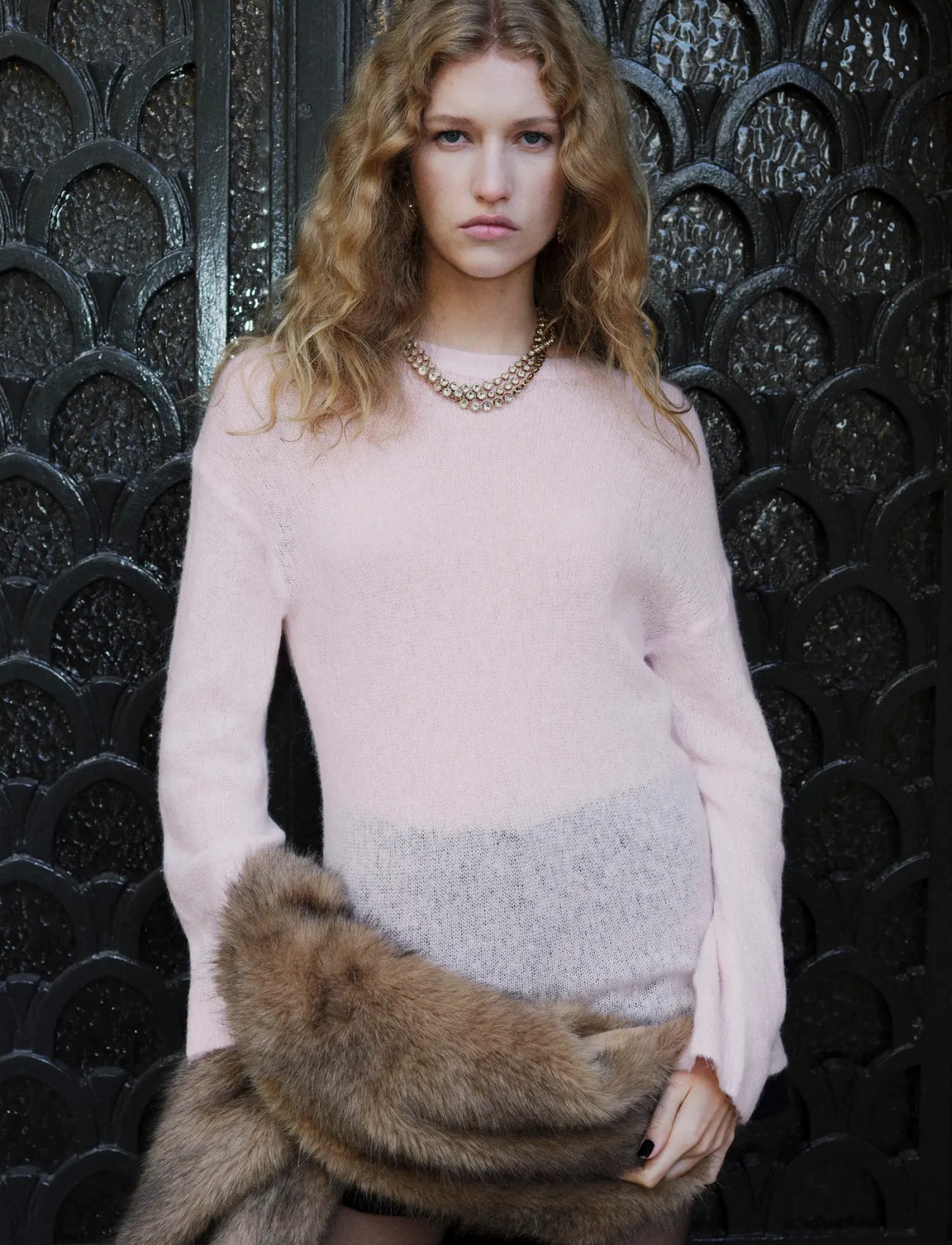 Mango Wool And Alpaca-Blend Sweater, L, Pink, Strik > Trøjer, Dame