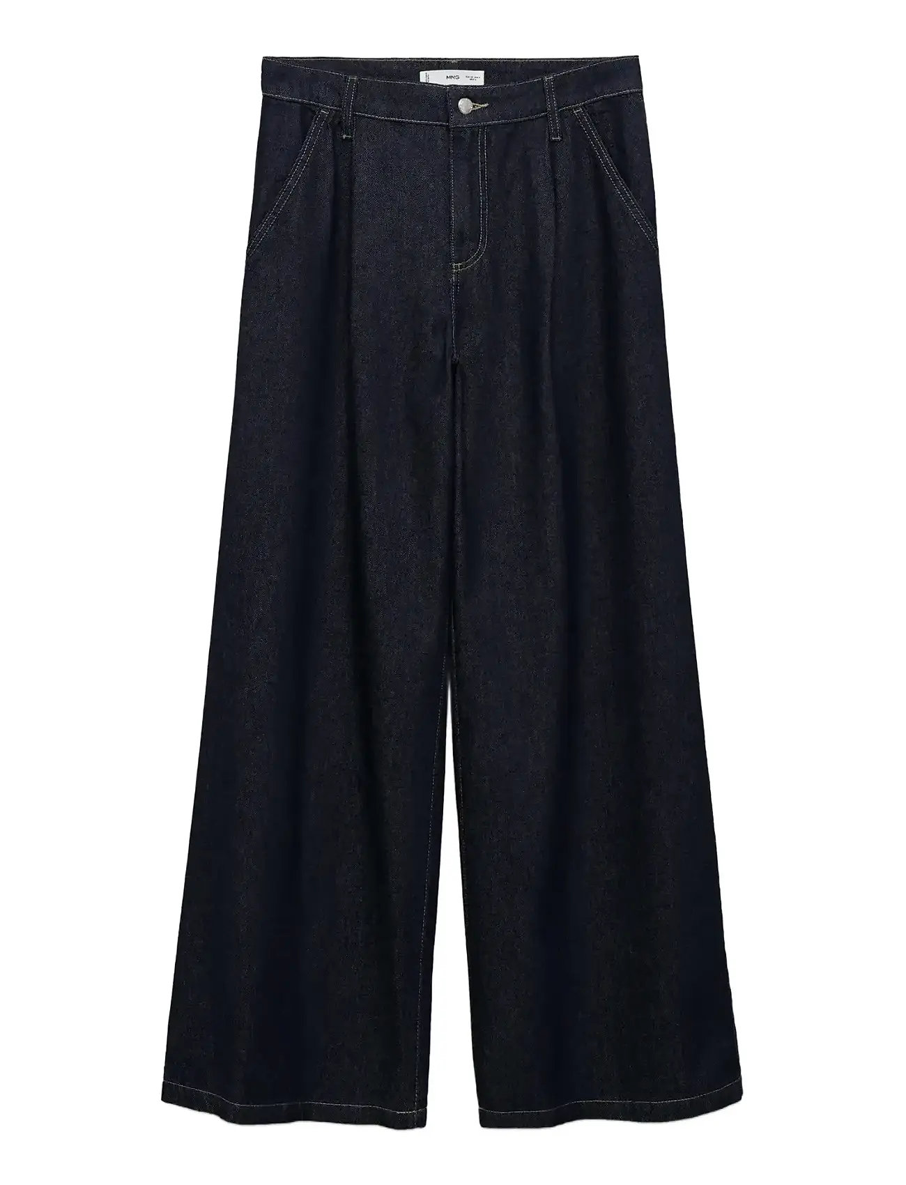 MANGO Wide Bein Pleated Jeans Navy - 46 - Damen