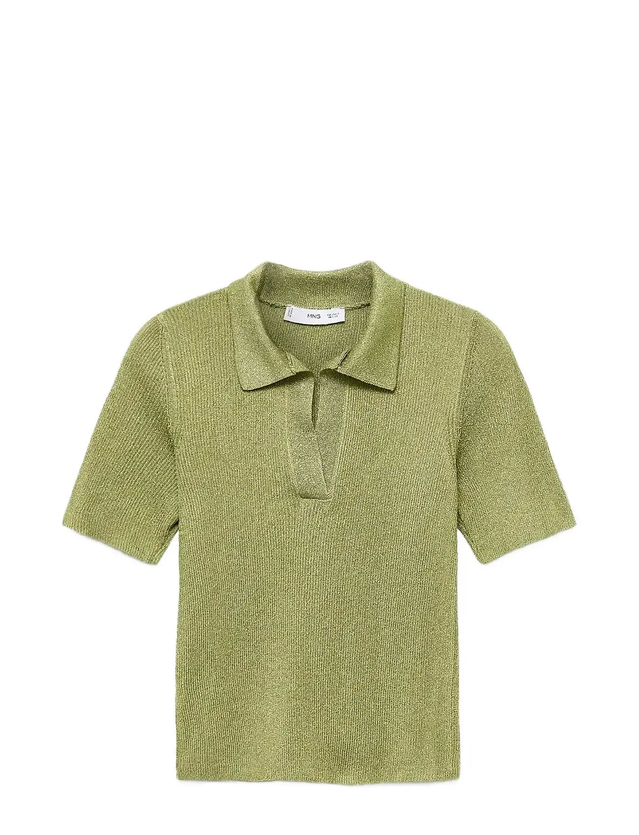 MANGO Lurex Polo Neck Pullover Grün - S - Damen