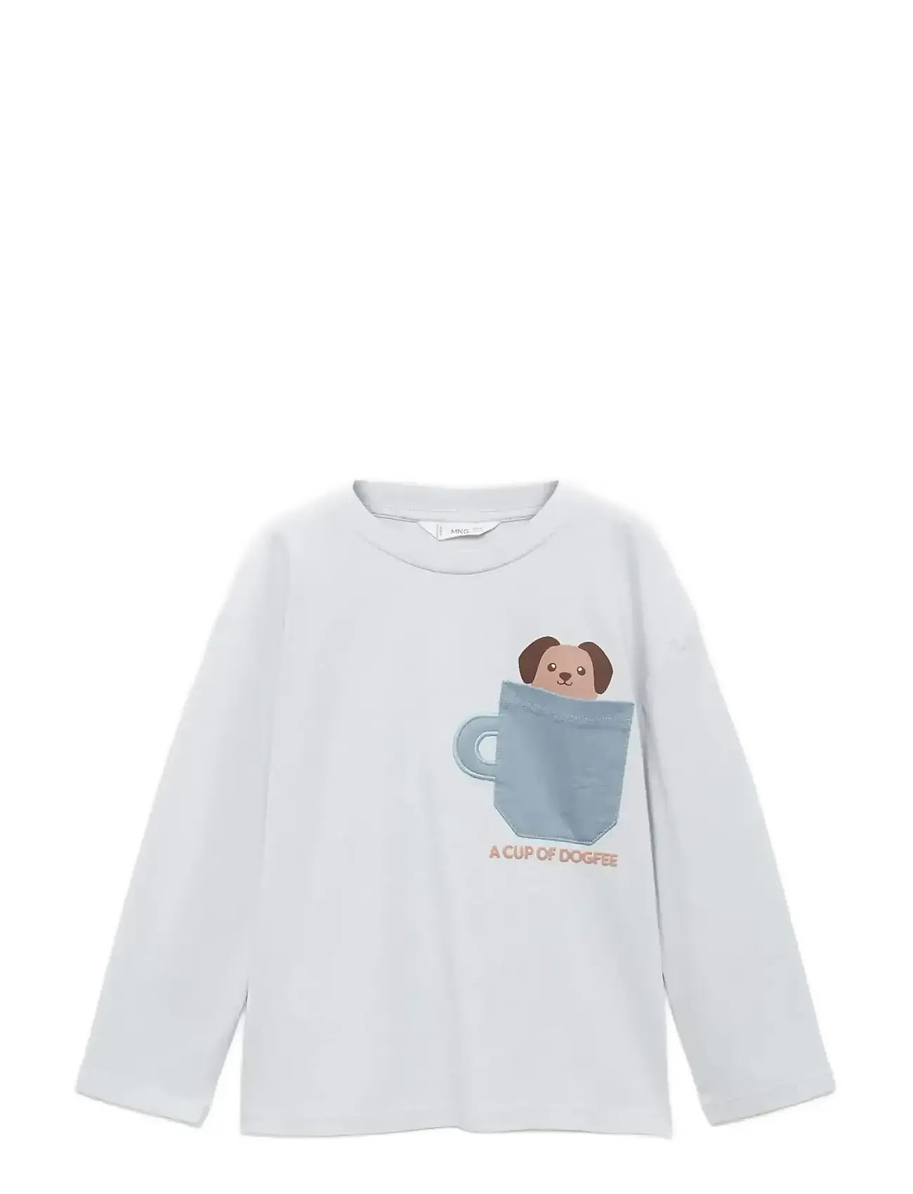 MANGO Chest-Pocket Printed T-Shirt Blau - 5-6 - Kinder