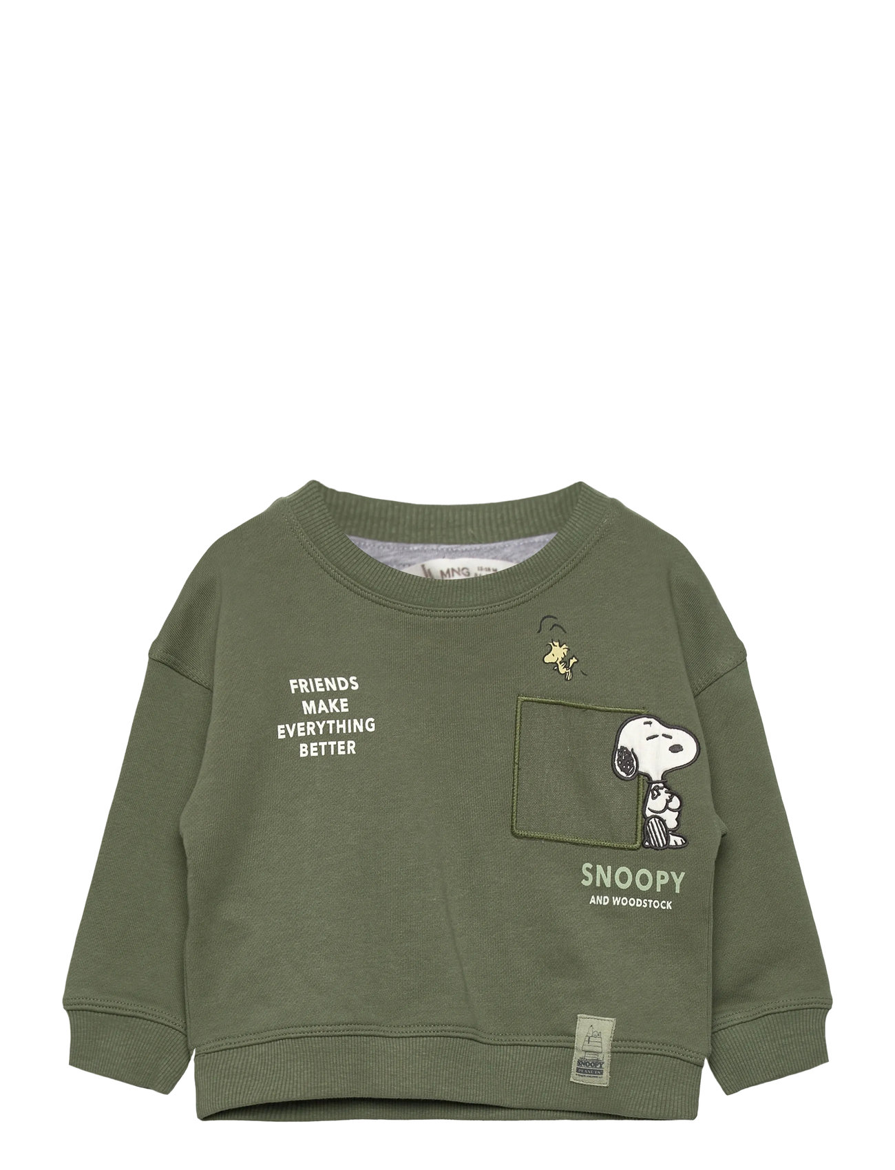 MANGO Bestickt Snoopy Sweatshirt Grün - 3-4 - Kinder