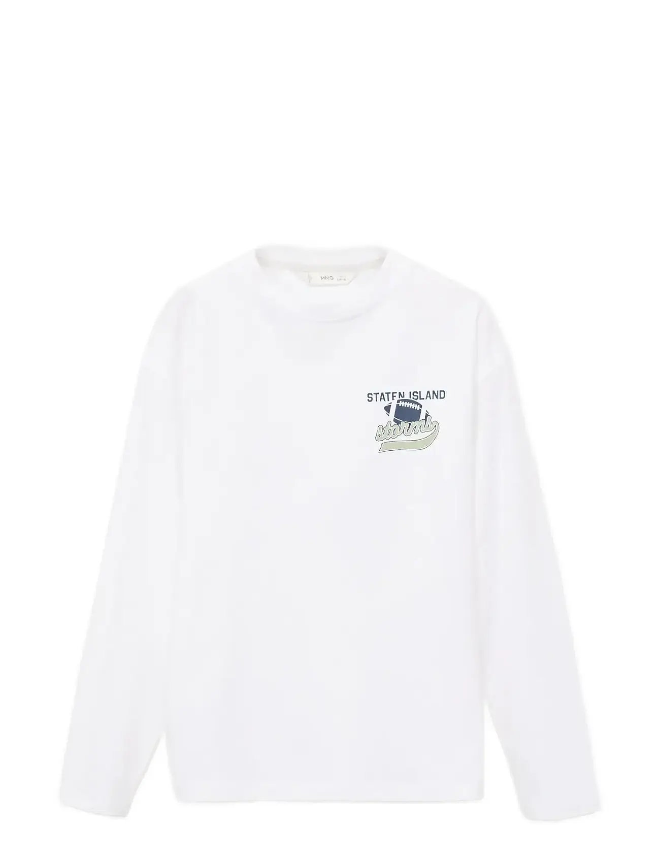 MANGO Printed Lange Ärmel T-Shirt Weiß - 11-12 - Herren