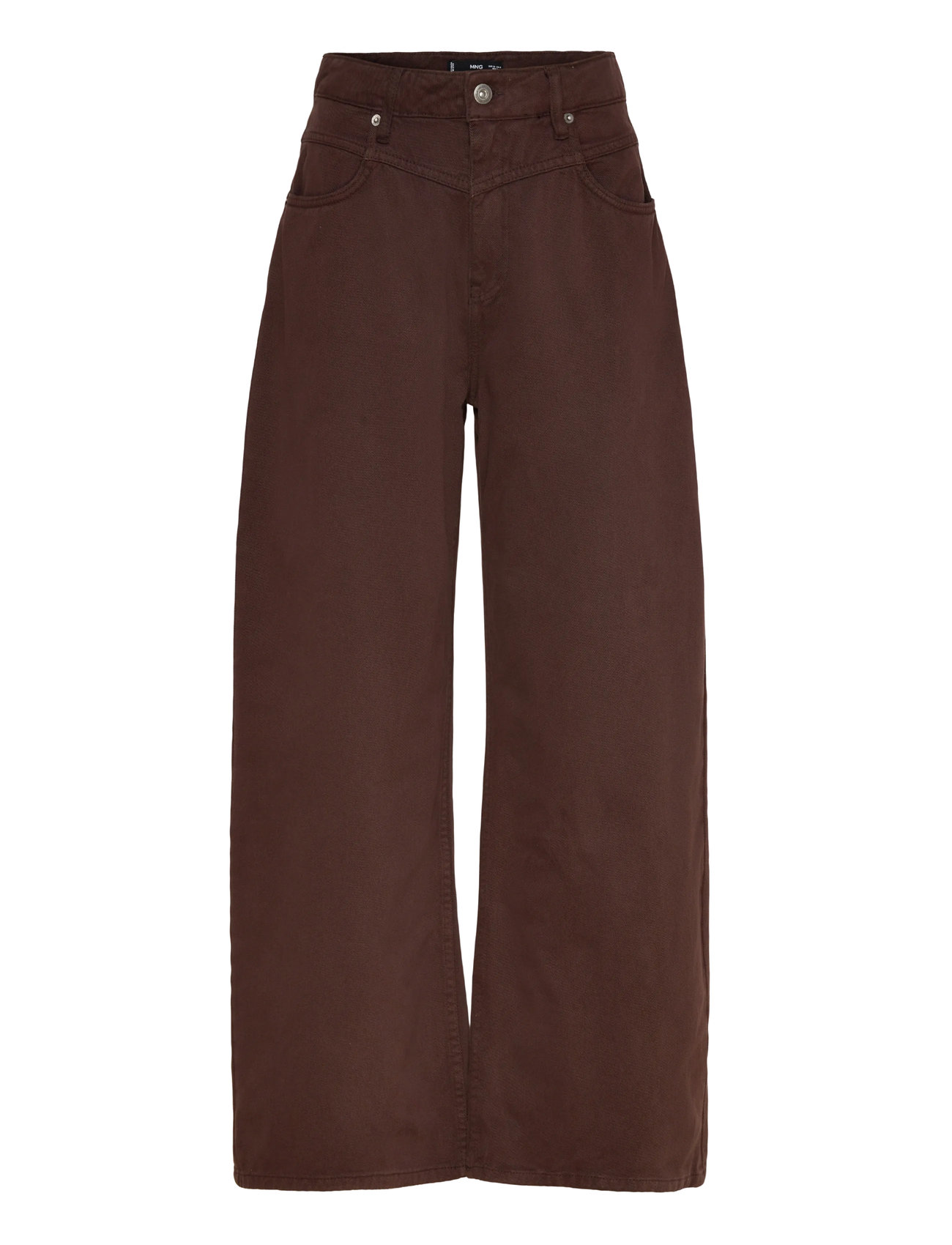 MANGO Wide Bein Mid-Rise Loose-Fit Jeans Braun - 36 - Damen