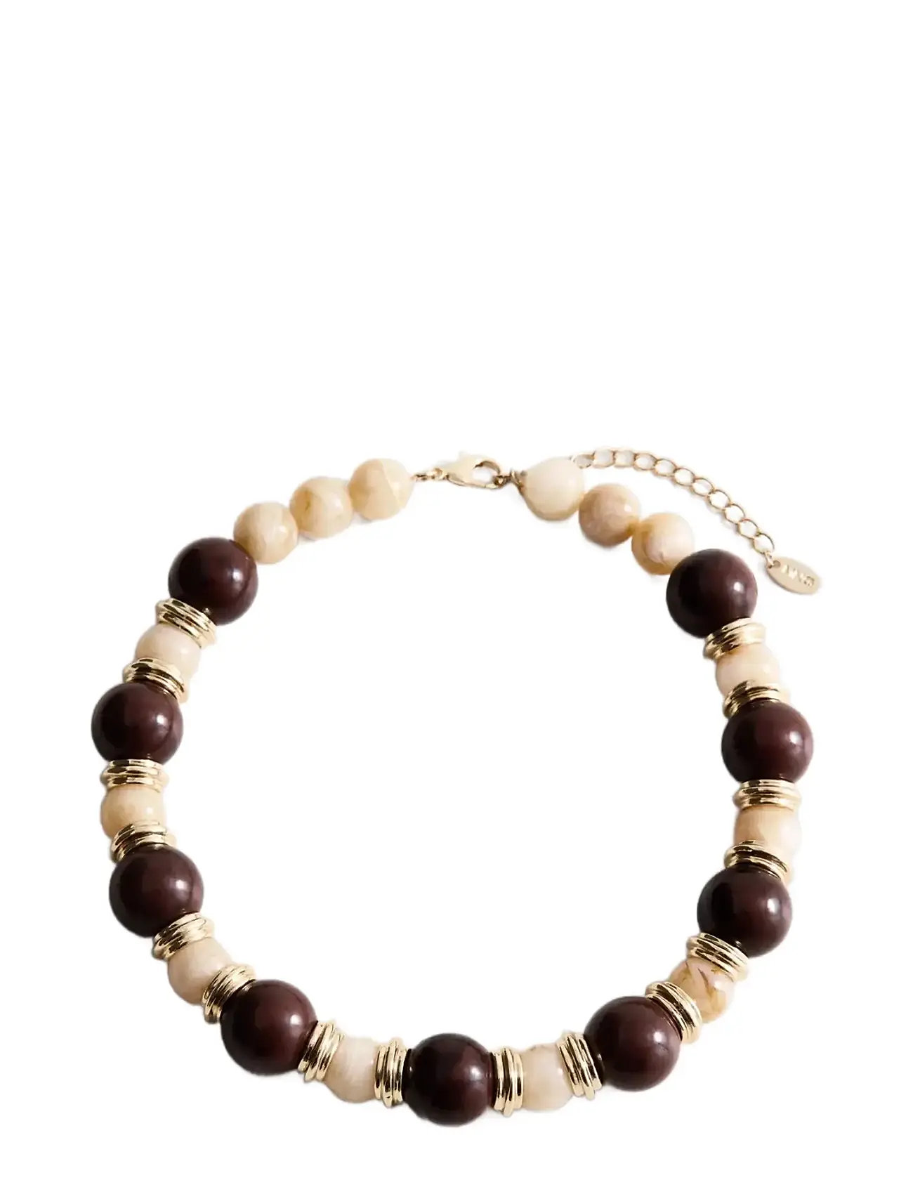 MANGO Combined Beads Kette Braun - One Size - Damen