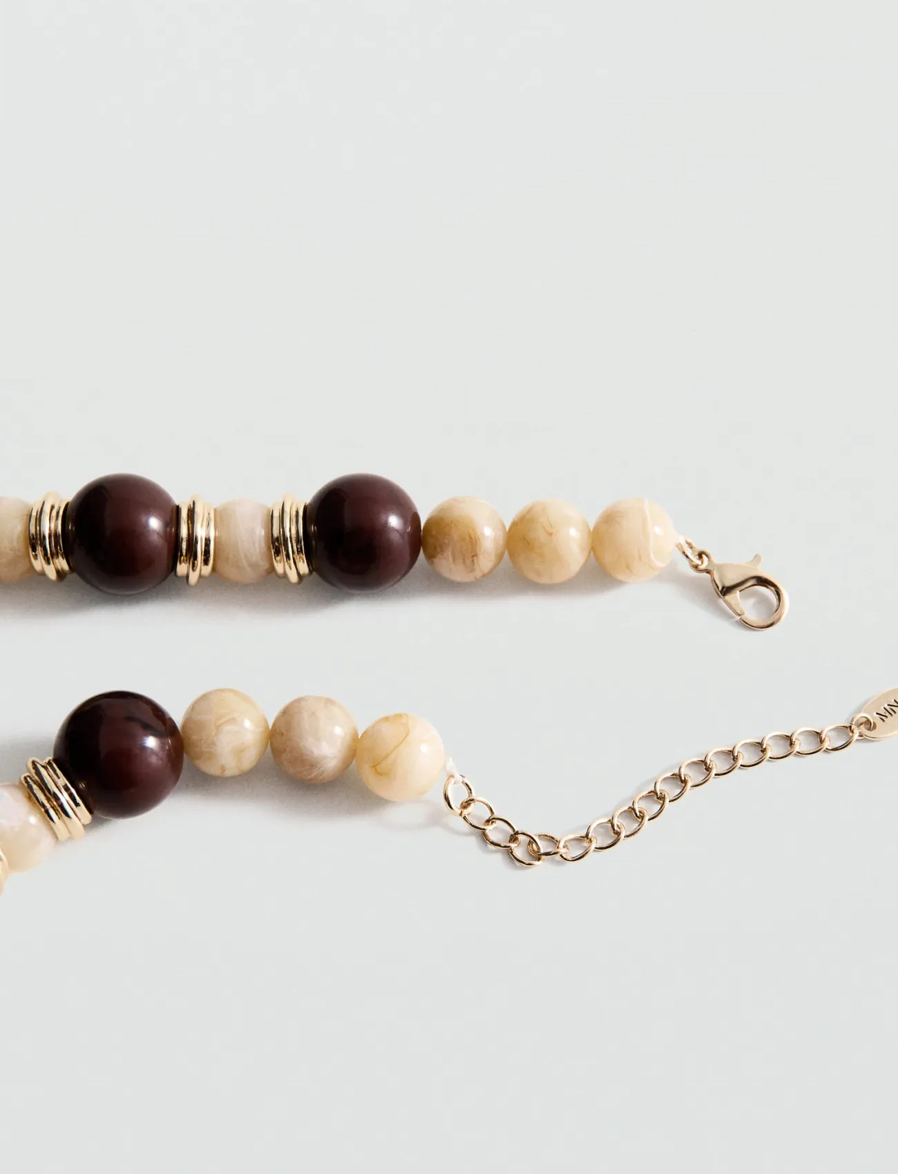 Mango Combined Beads Necklace, One Size, Brown, Halskæder > Kædehalskæder, Dame