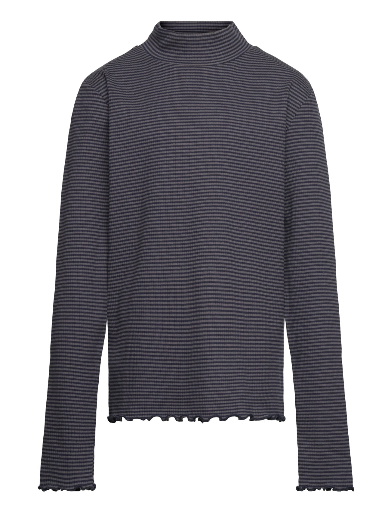 MANGO Scalloped Hem Gestreift T-Shirt Navy - 5-6 - Kinder