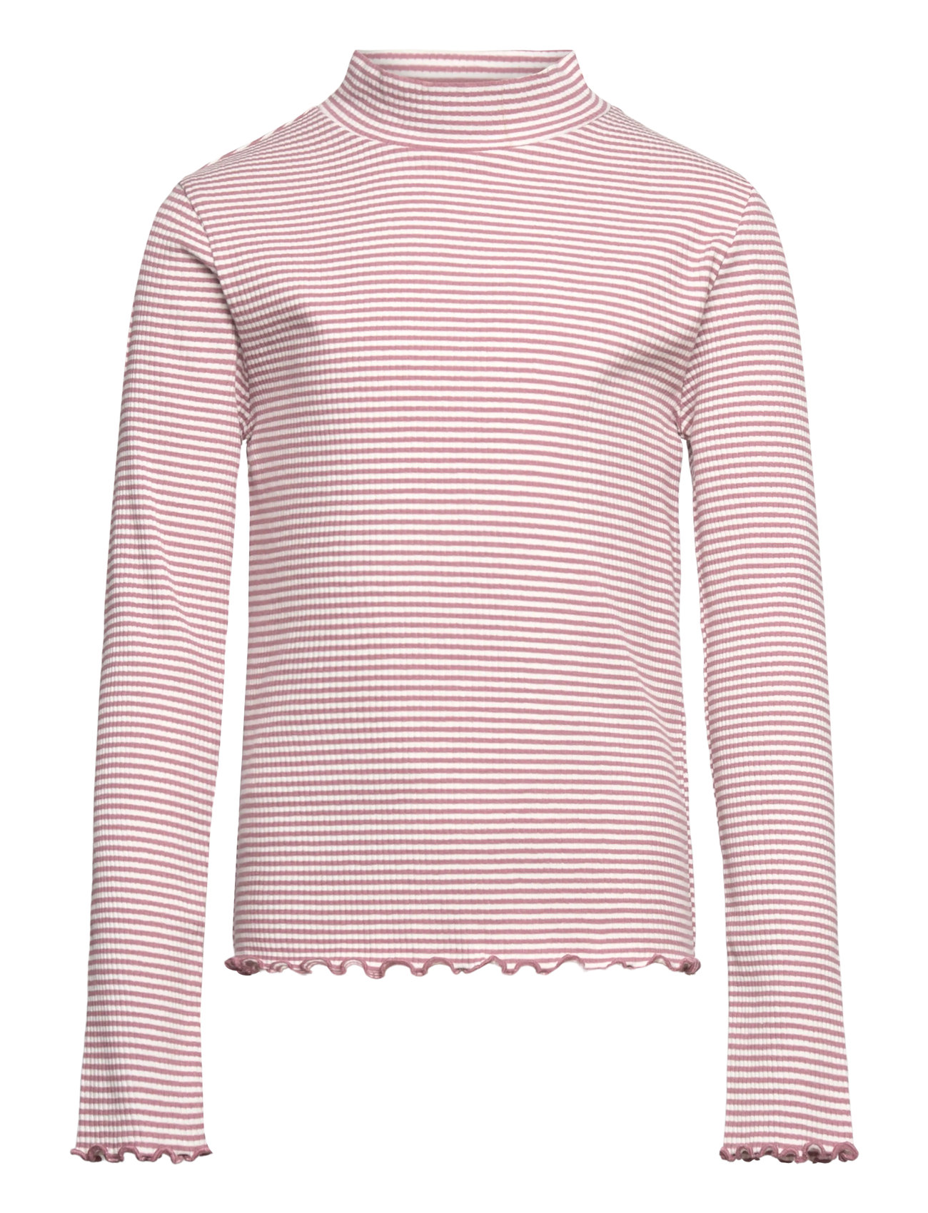 MANGO Scalloped Hem Gestreift T-Shirt Pink - 5-6 - Kinder