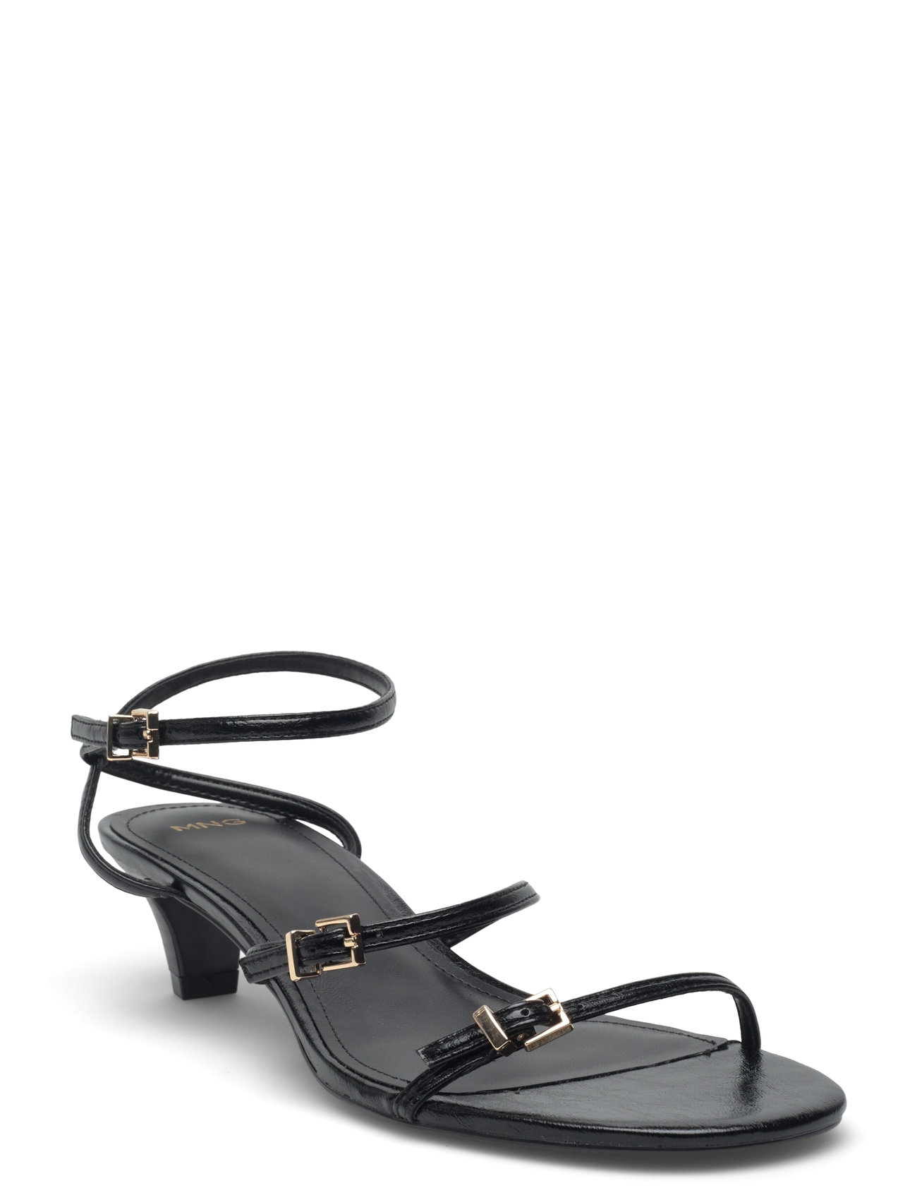 MANGO Kitten-Heel Sandalen With Buckle Schwarz - 36 - Damen